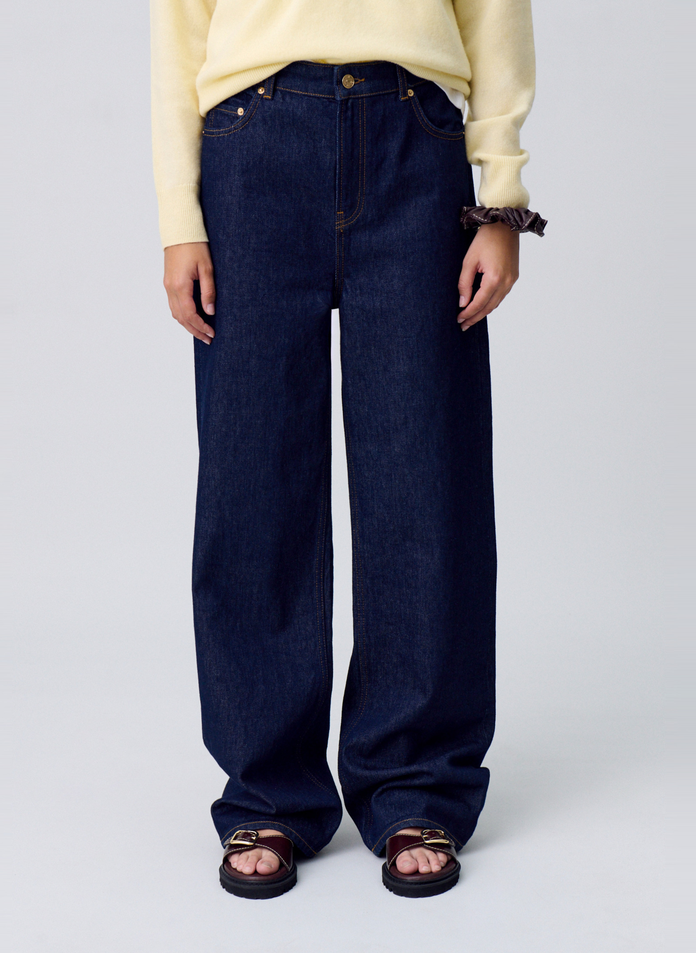 Jean droit en coton CLAUDIE PIERLOT Bleu