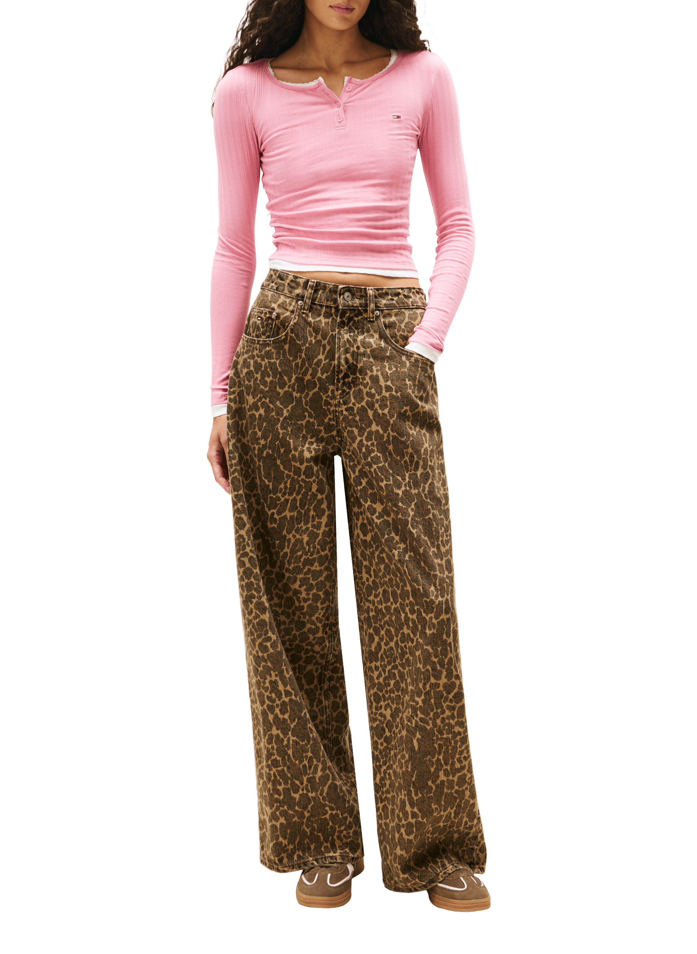 Fitted logo T-shirt TOMMY HILFIGER Pink