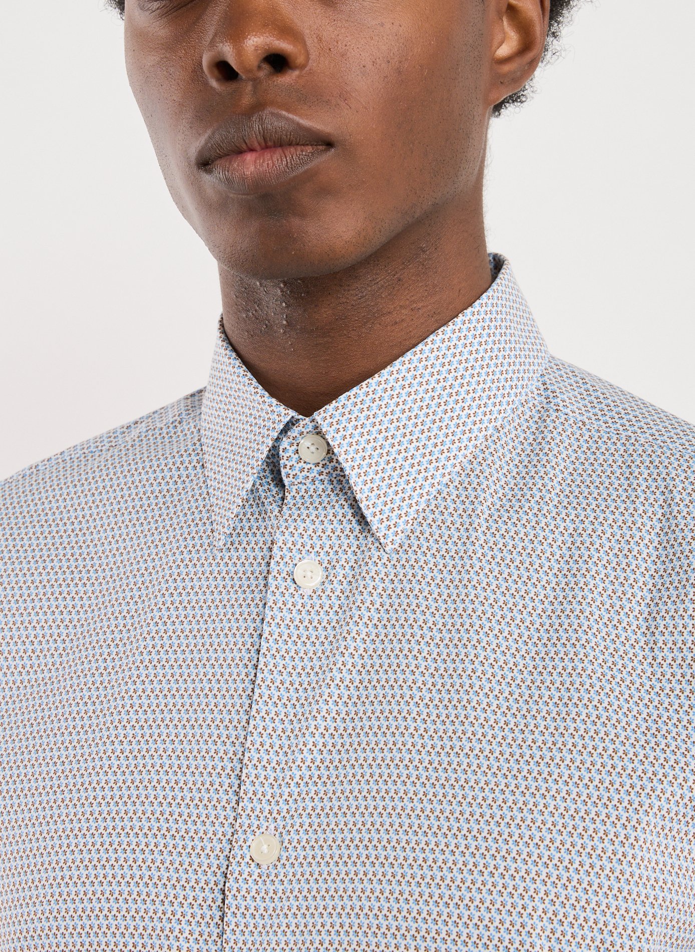 Cotton shirt with floral prints AU PRINTEMPS PARIS Multicolour