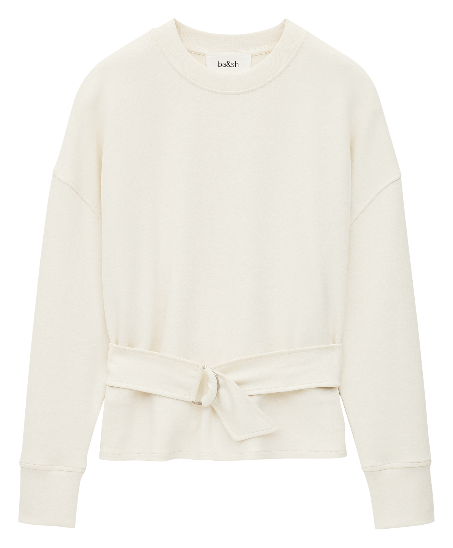 Sweat droit col rond en maille borea BA&SH Beige