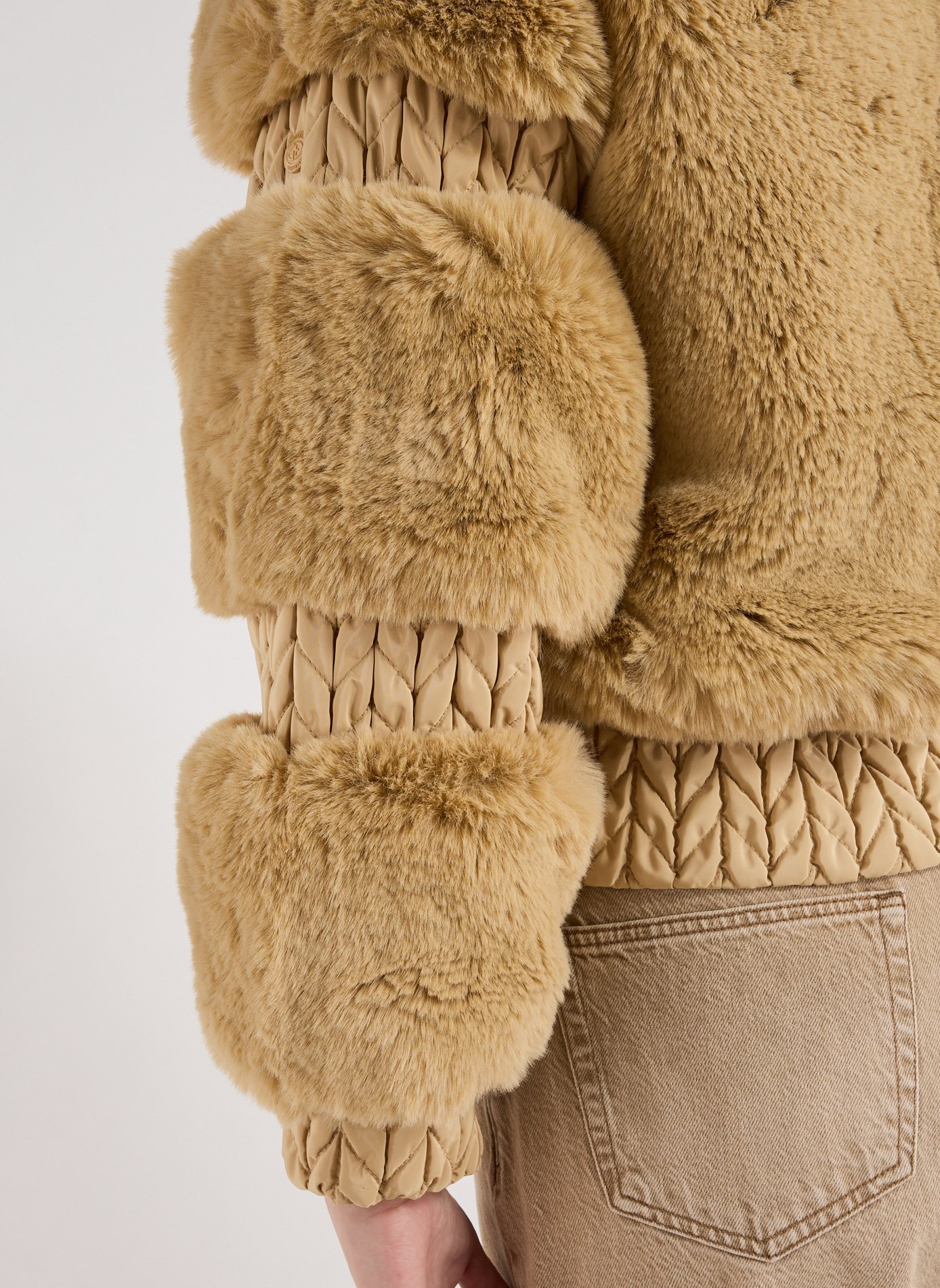 Veste à col montant effet fourrure GOLDBERGH Marron