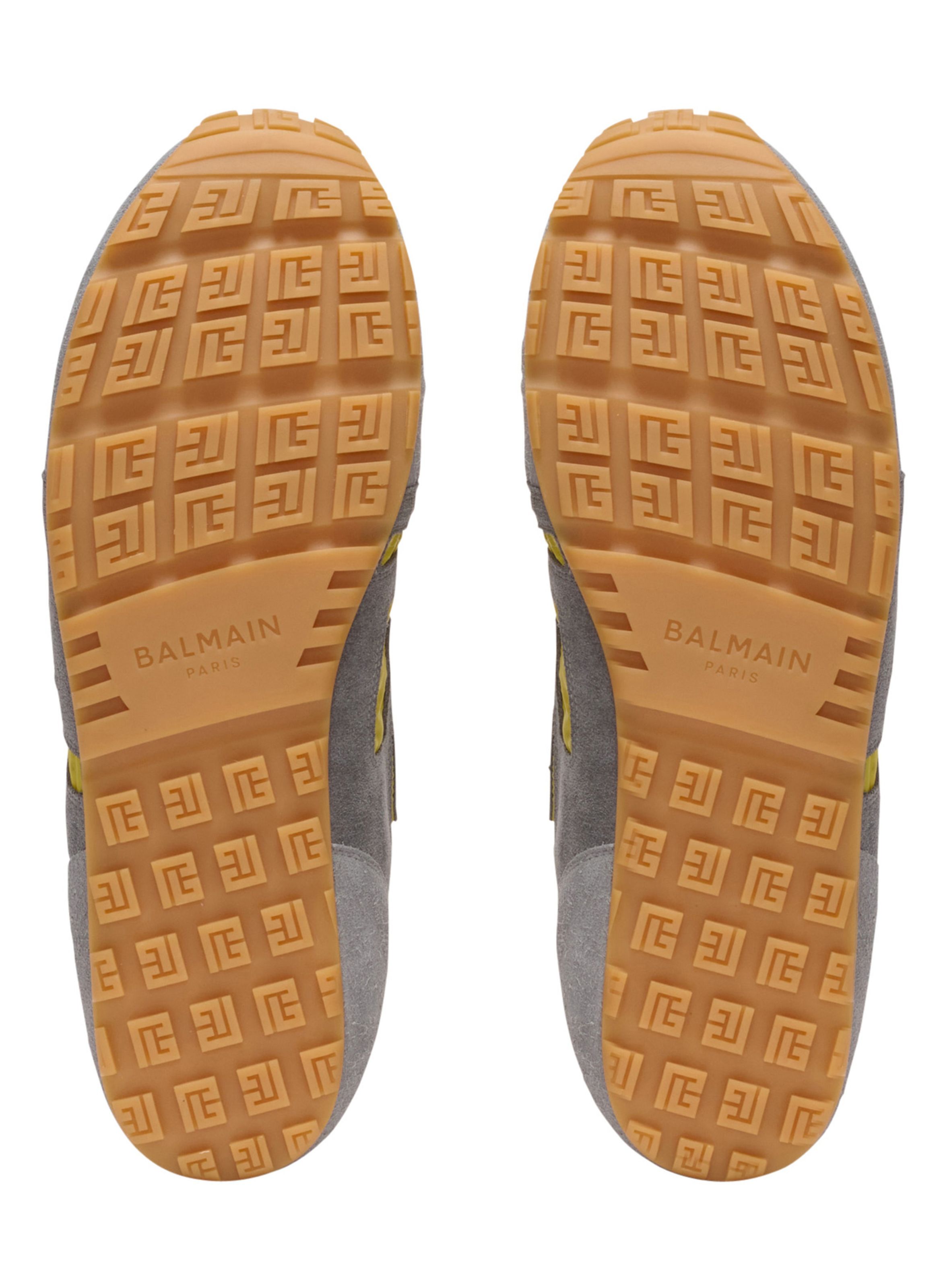 Baskets racer 45 en daim et nylon BALMAIN Jaune