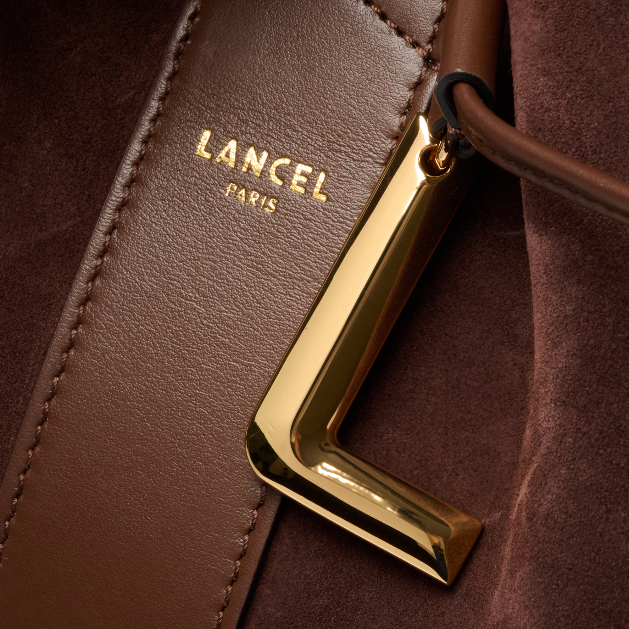 Sac seau m elles de lancel en cuir LANCEL Marron