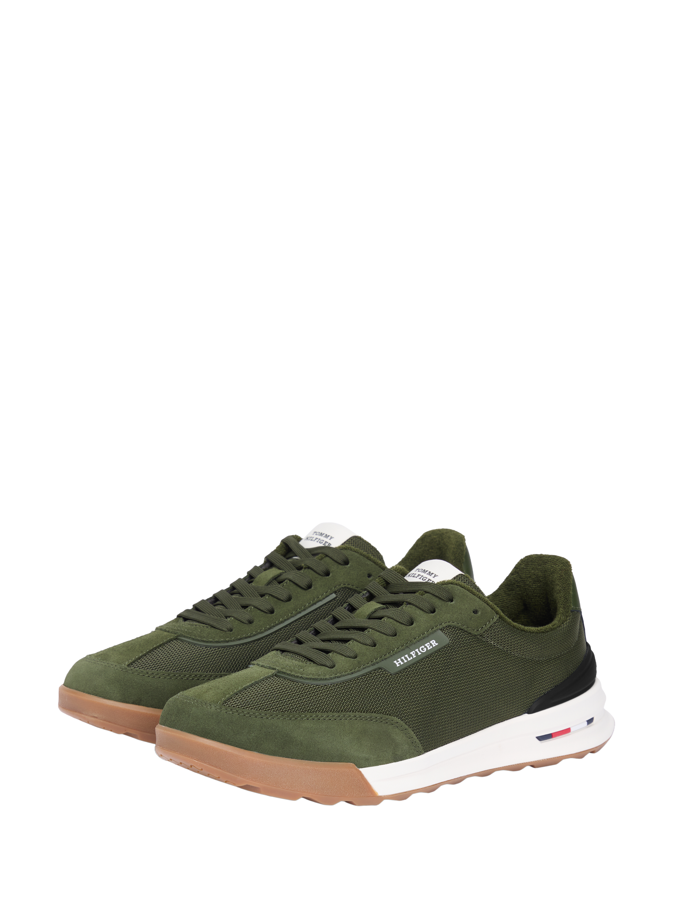 Basket bi matière avec lacet TOMMY HILFIGER Kaki