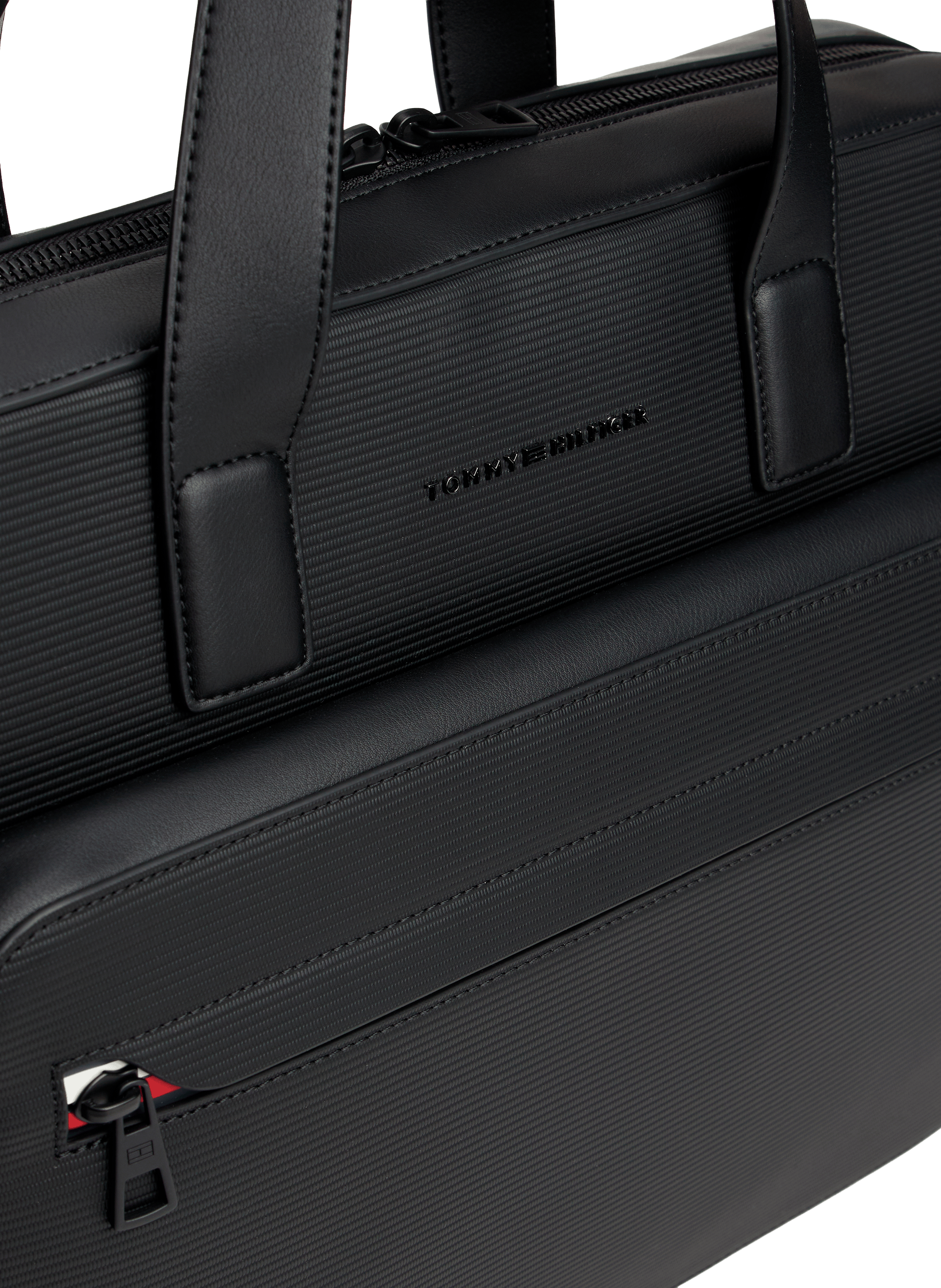 Faux leather laptop bag TOMMY HILFIGER Black