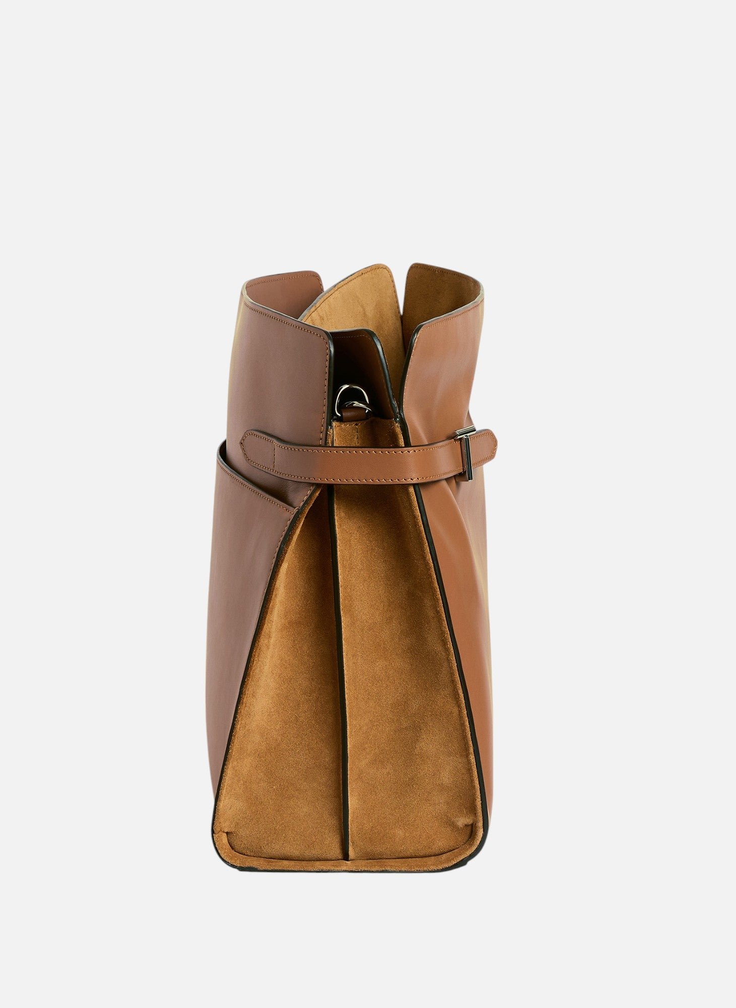 Sac porté épaule modèle maxi emie en cuir lisse et nubuck LE TANNEUR Marron