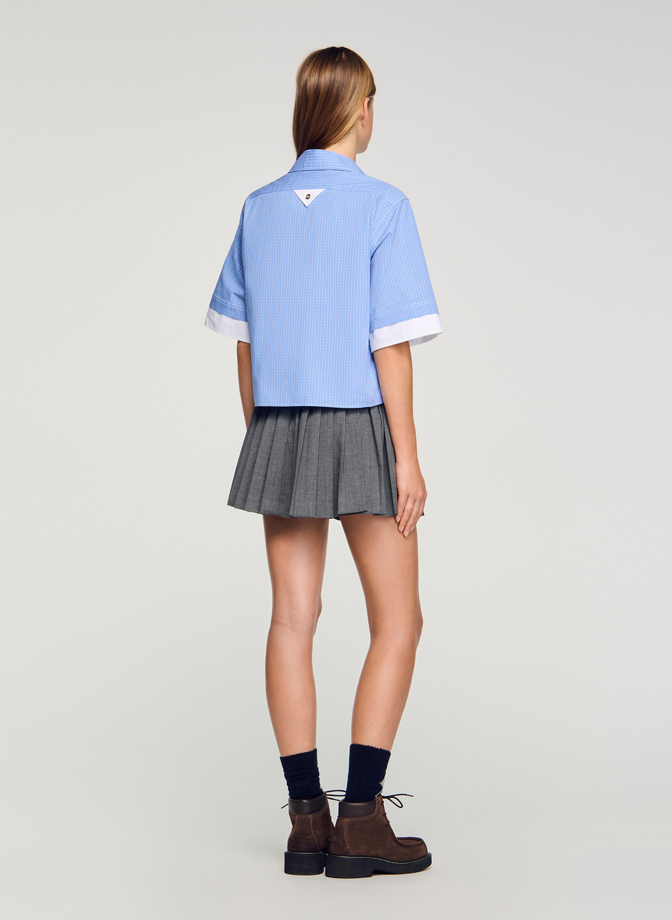 Chemise col classique coton SANDRO Bleu