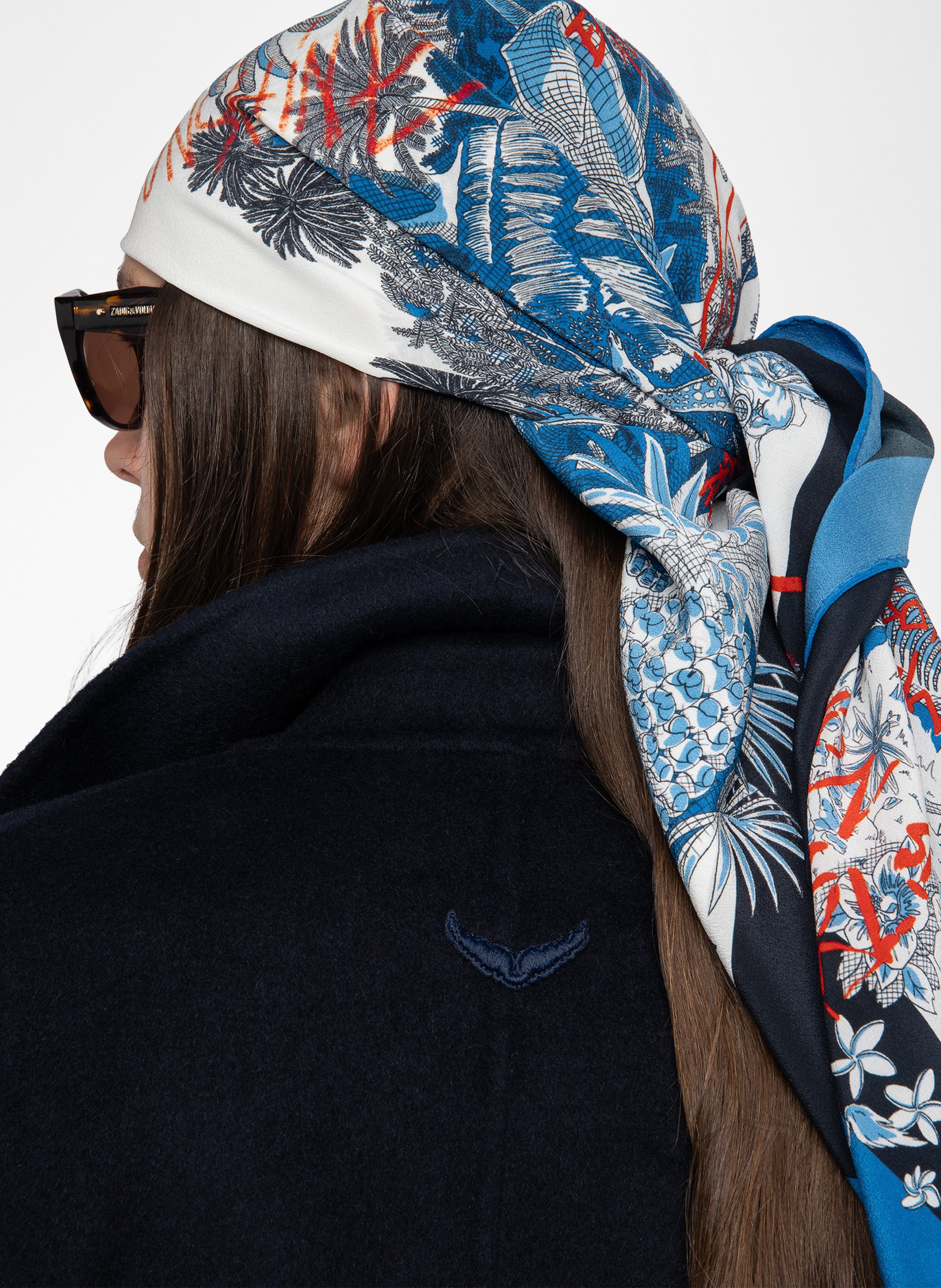 Manteau droit col tailleur en laine mélangée meli ZADIG&VOLTAIRE Bleu