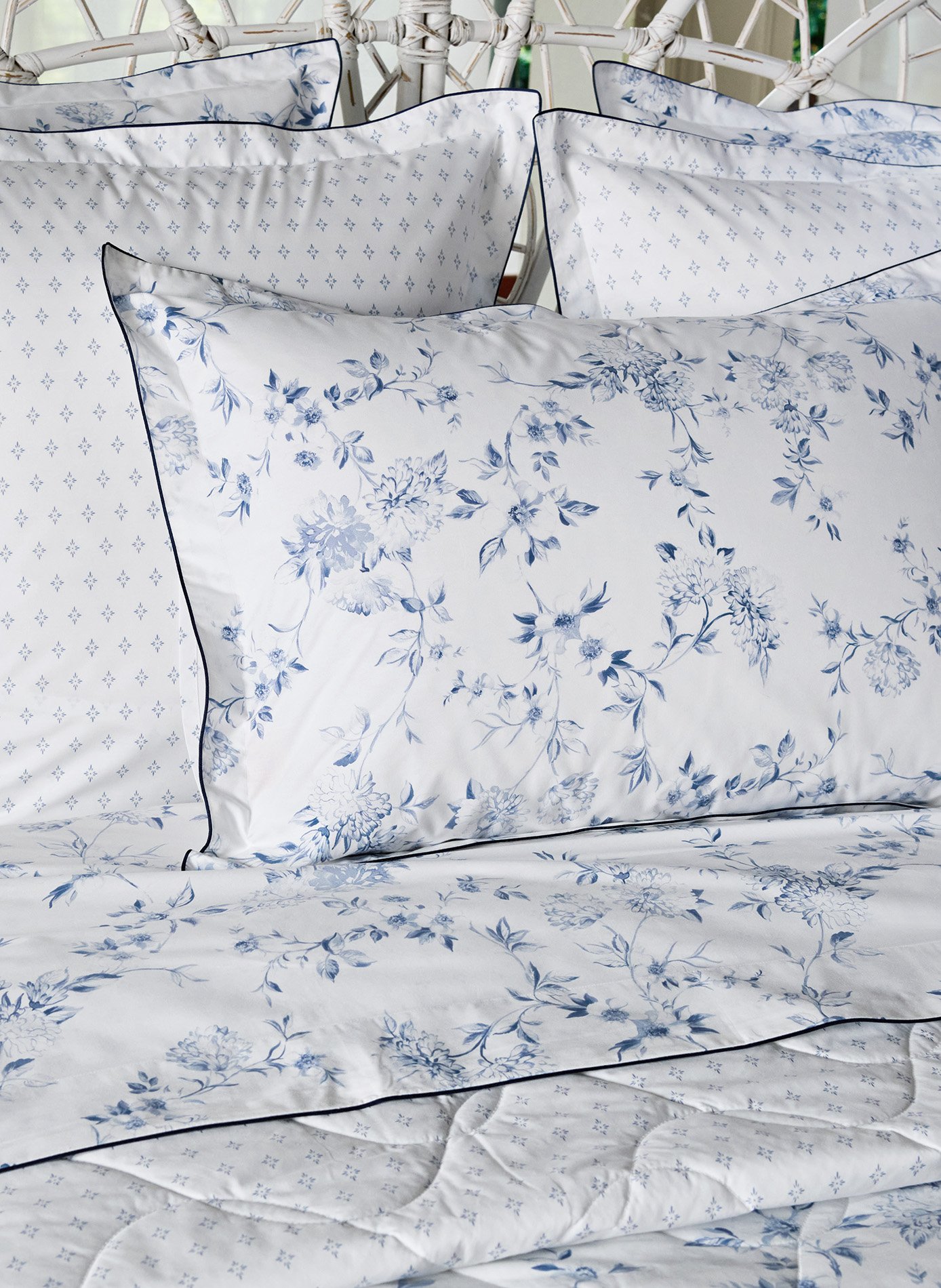 TAIE D'OREILLER Malacca ANNE DE SOLENE Bleu