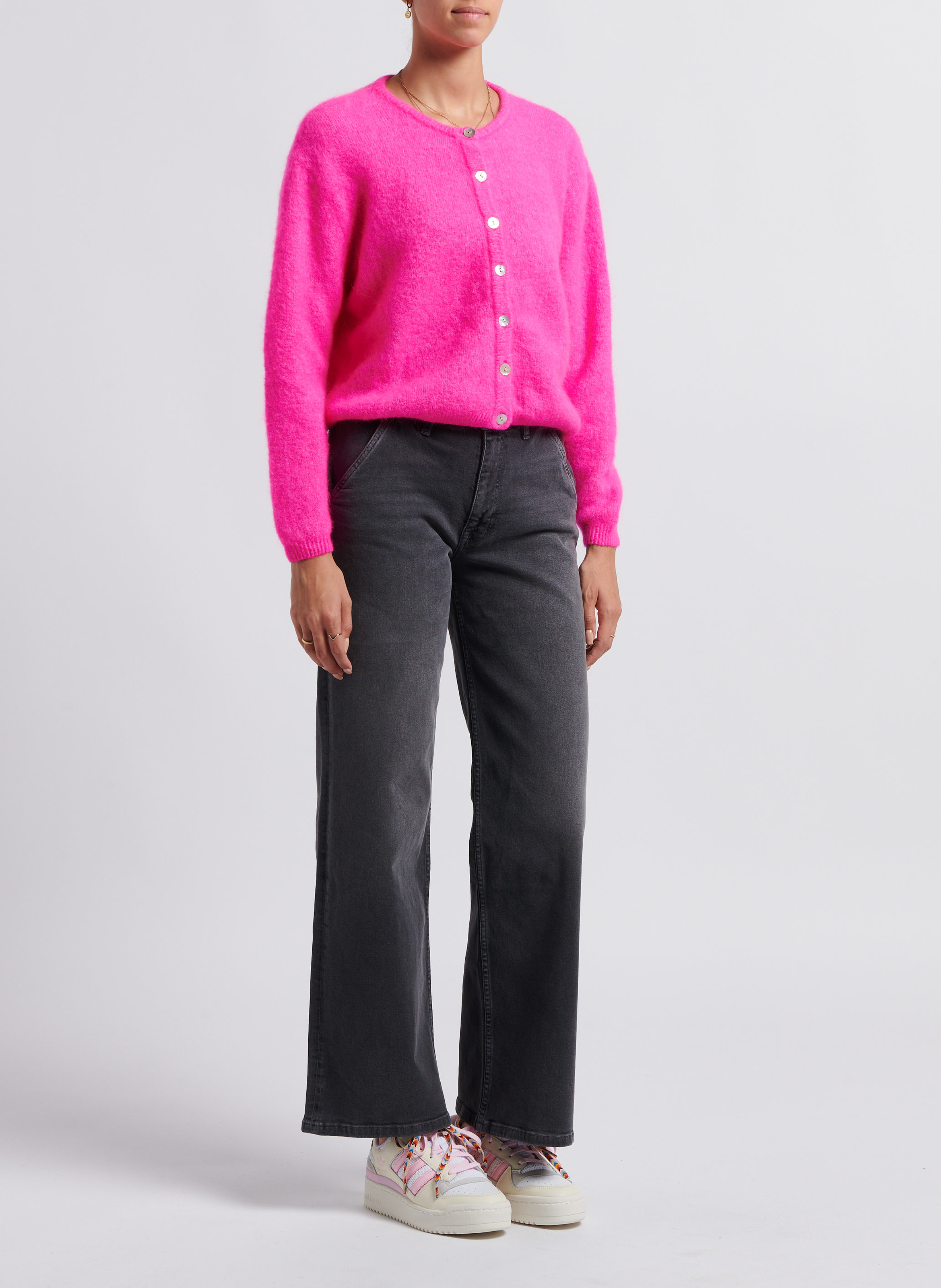 Gilet ample col rond en laine mélangée vitow AMERICAN VINTAGE Rose