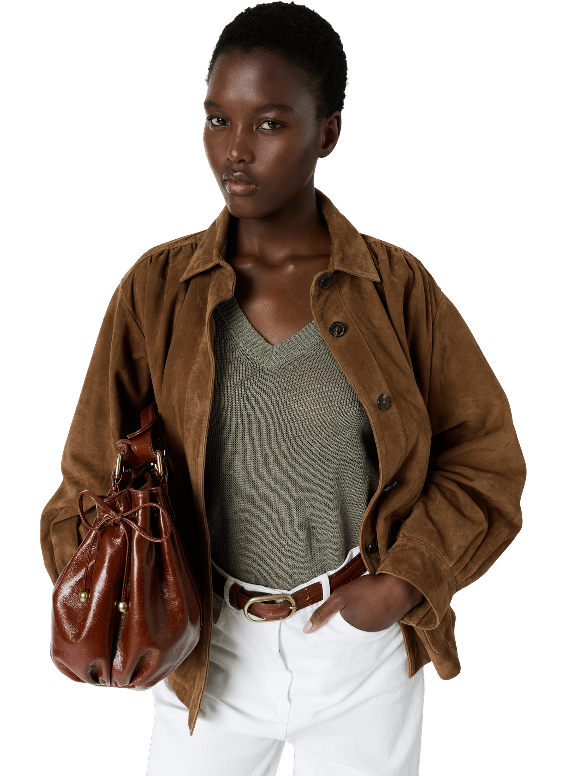 Pull v ample en lin - lylou GERARD DAREL Kaki