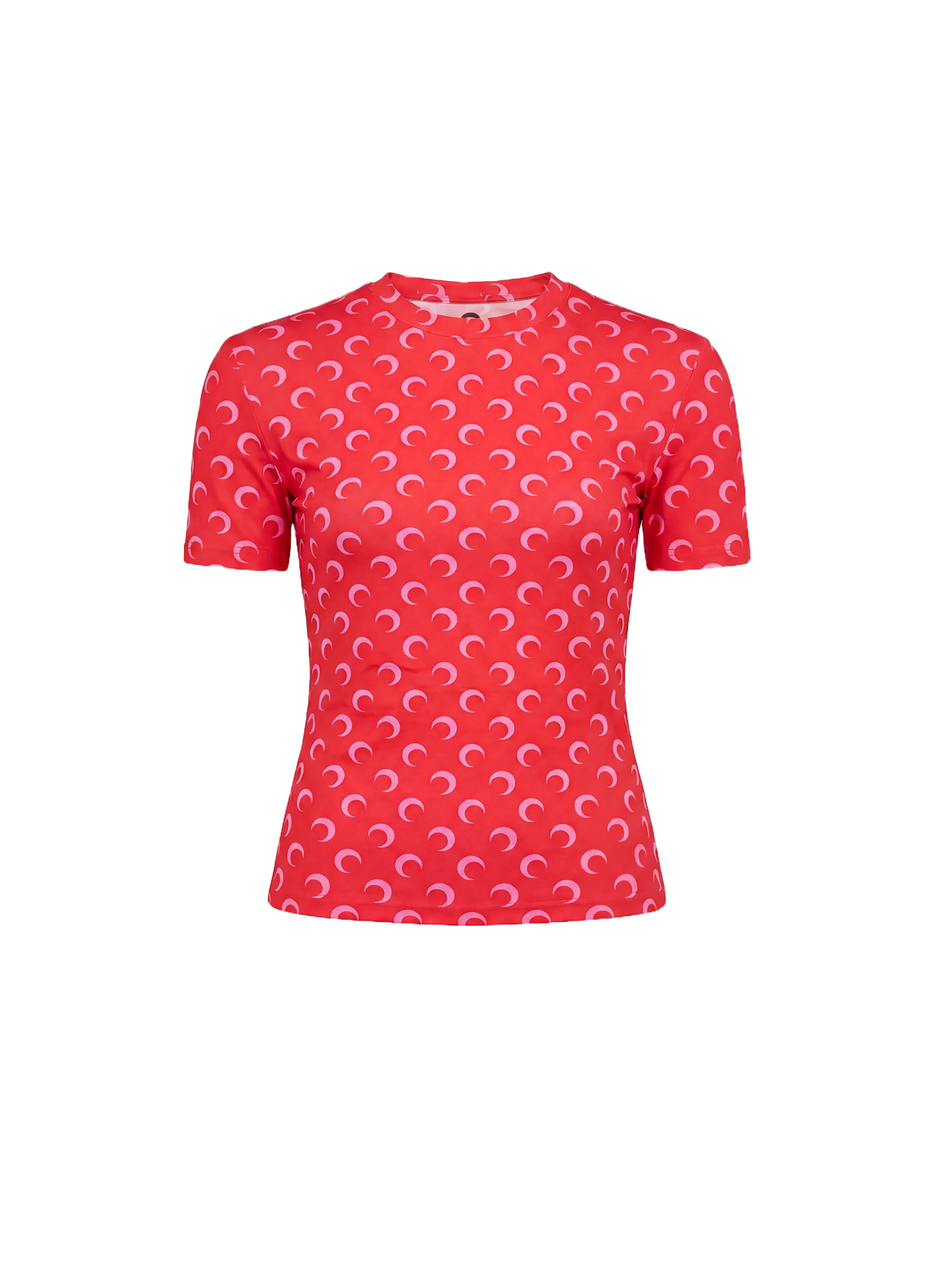 Moon printed jersey short sleeves crewneck top unisex MARINE SERRE Red