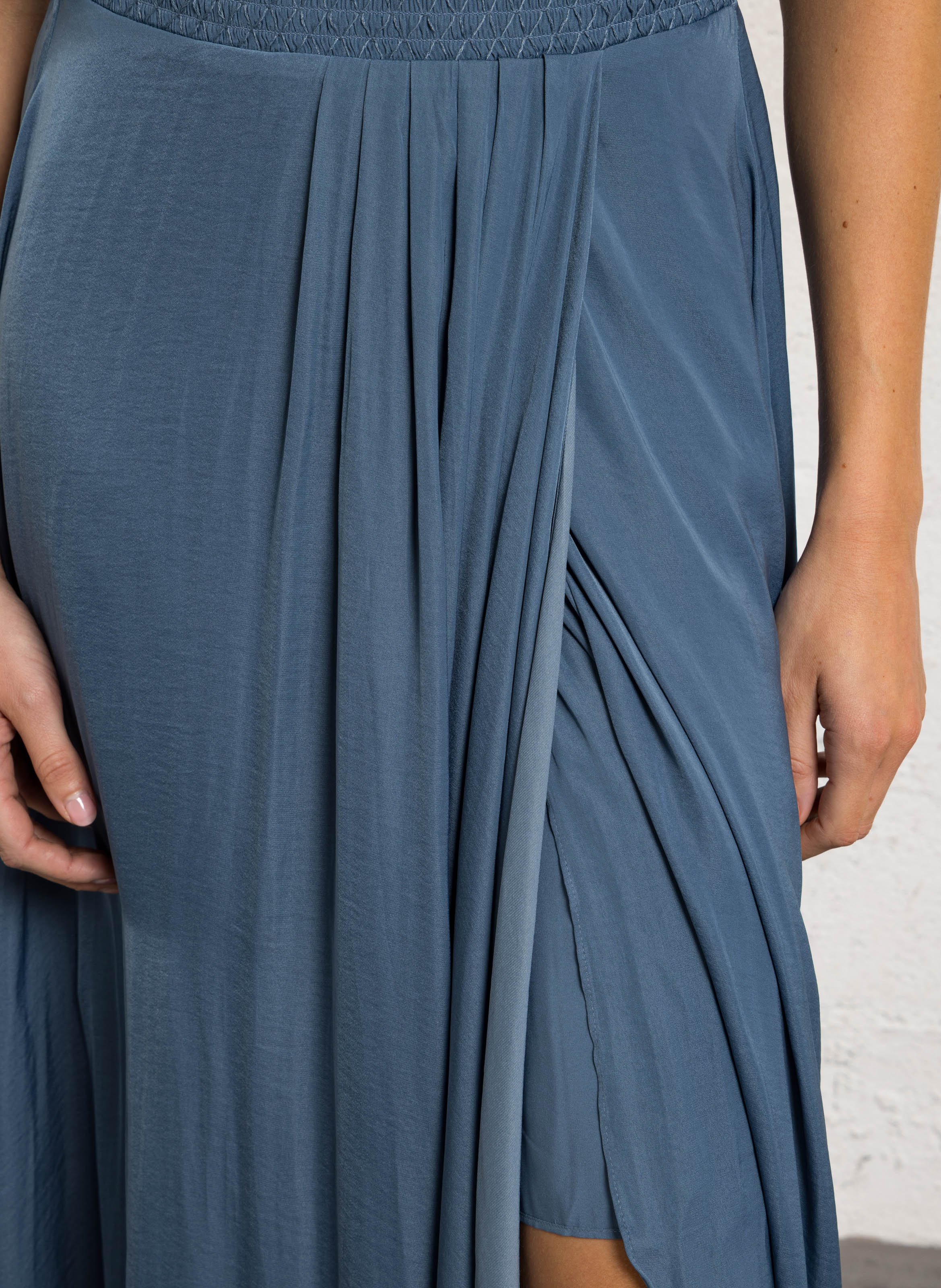 Ribe longue col tunisien becky MAISON 123 Bleu