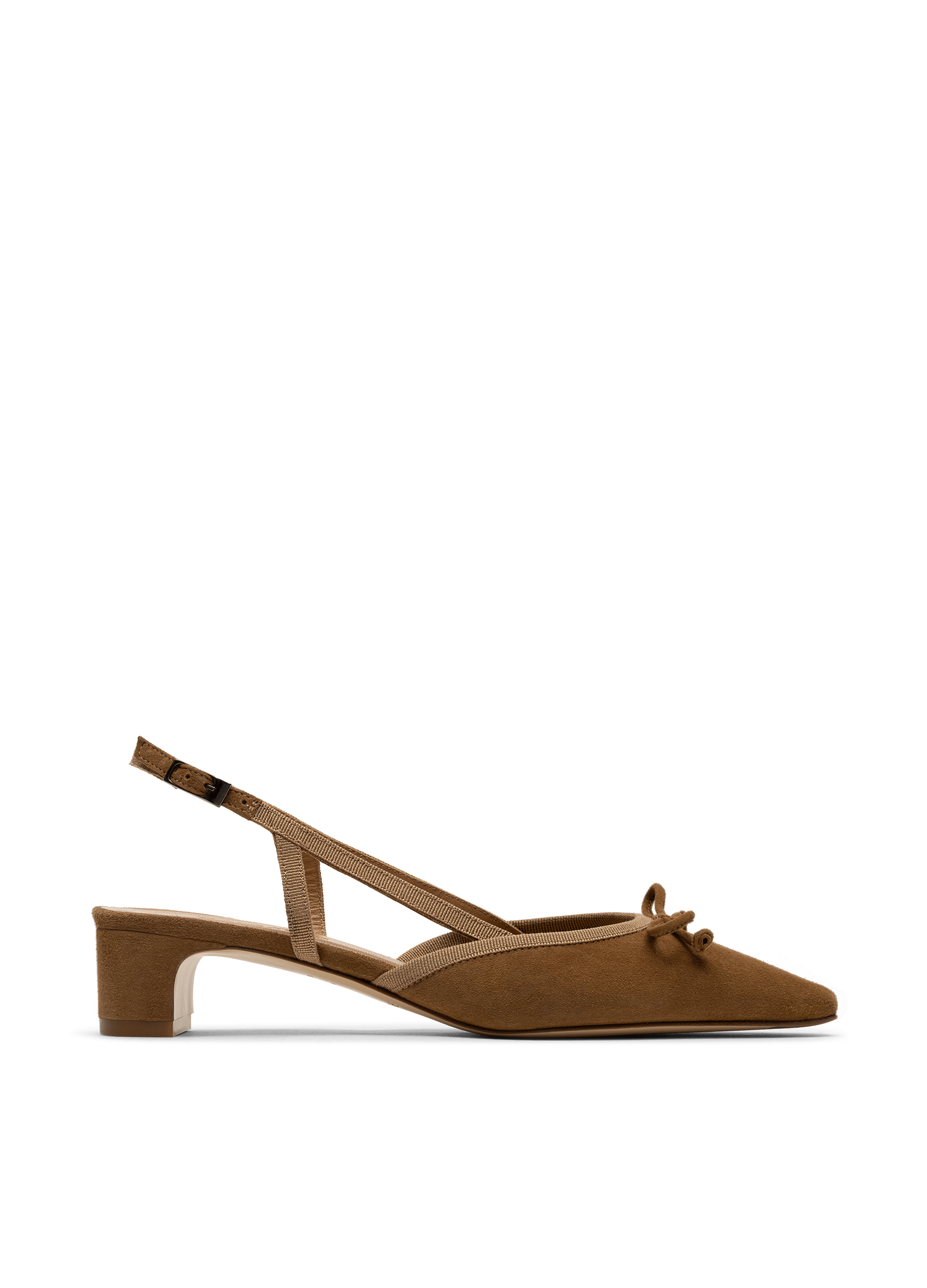 Sling back agata en chevre velours PARALLELE Marron