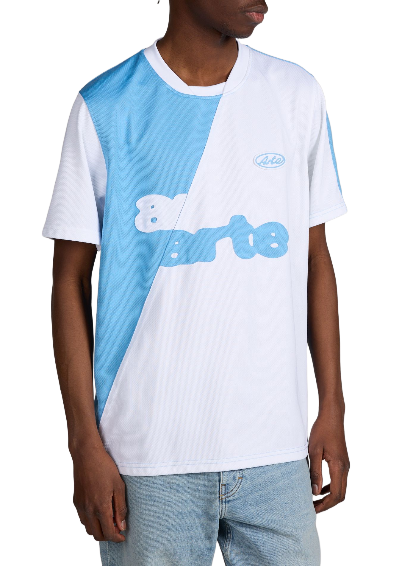 Football T-shirt with bias seam separation ARTE ANTWERP Blue