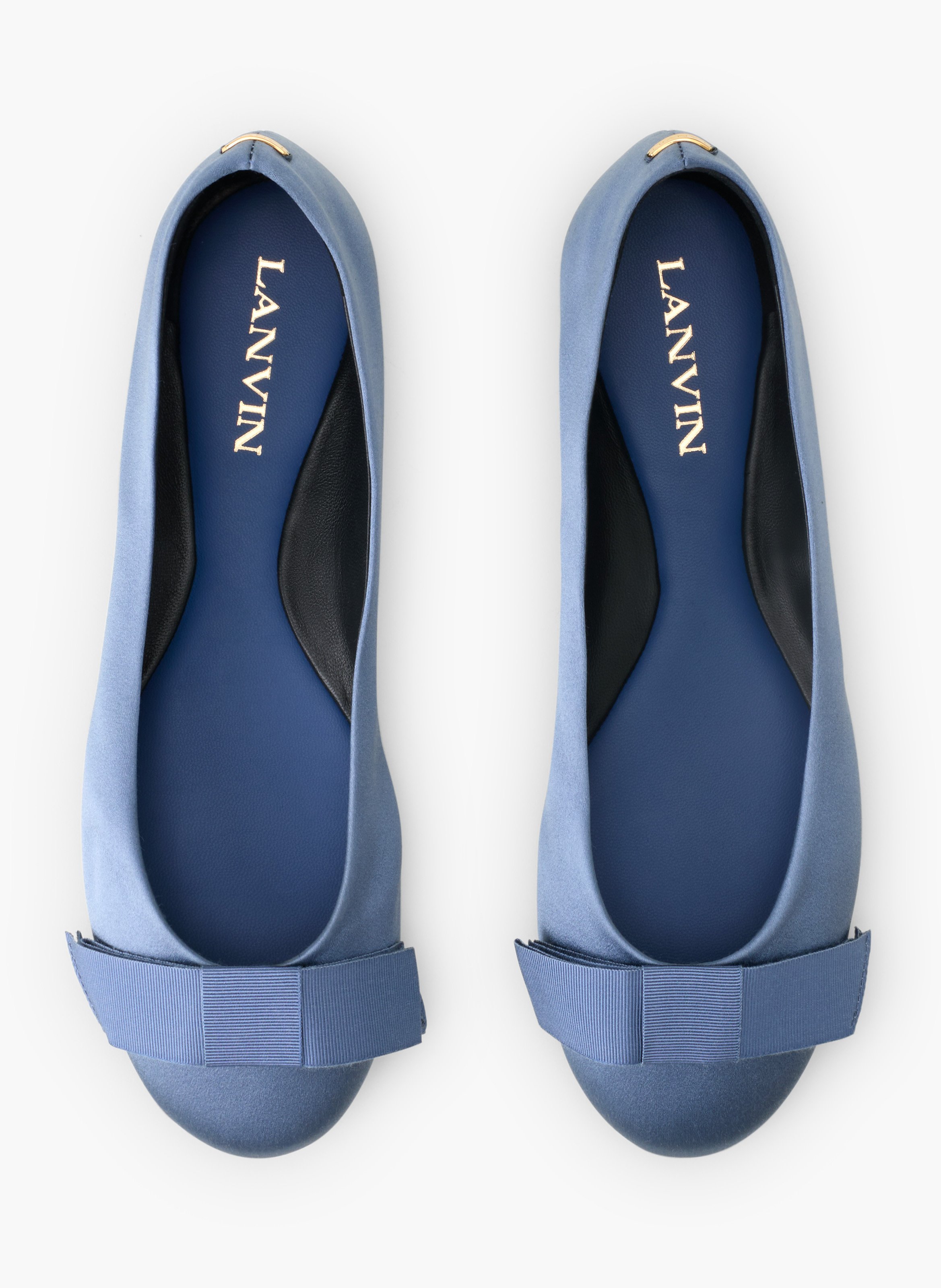 La ballerine noeud en satin LANVIN Bleu