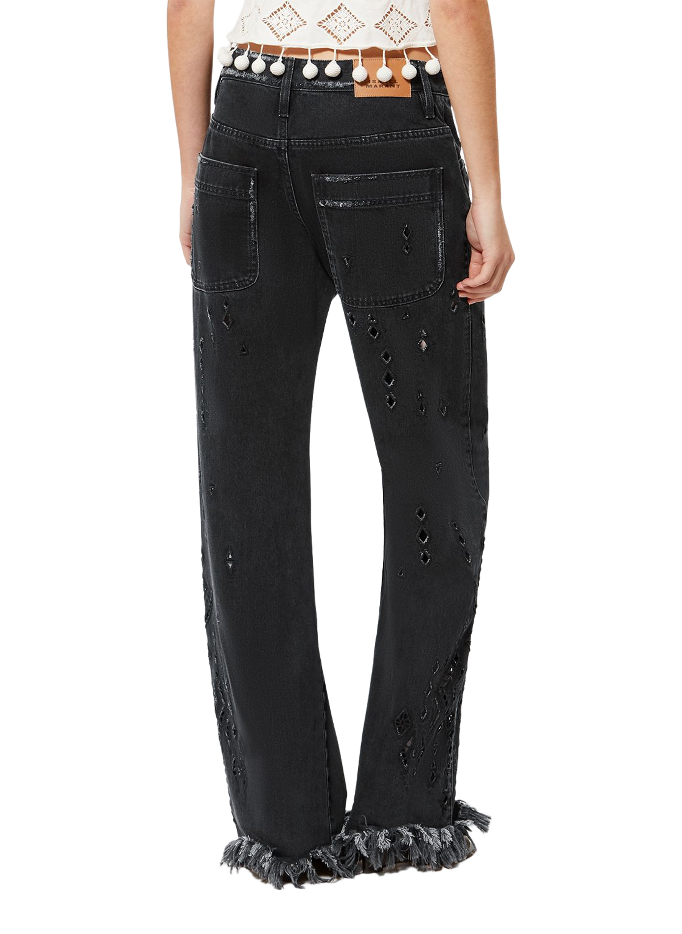 Flare wide-leg denim trousers by Amia ISABEL MARANT Black