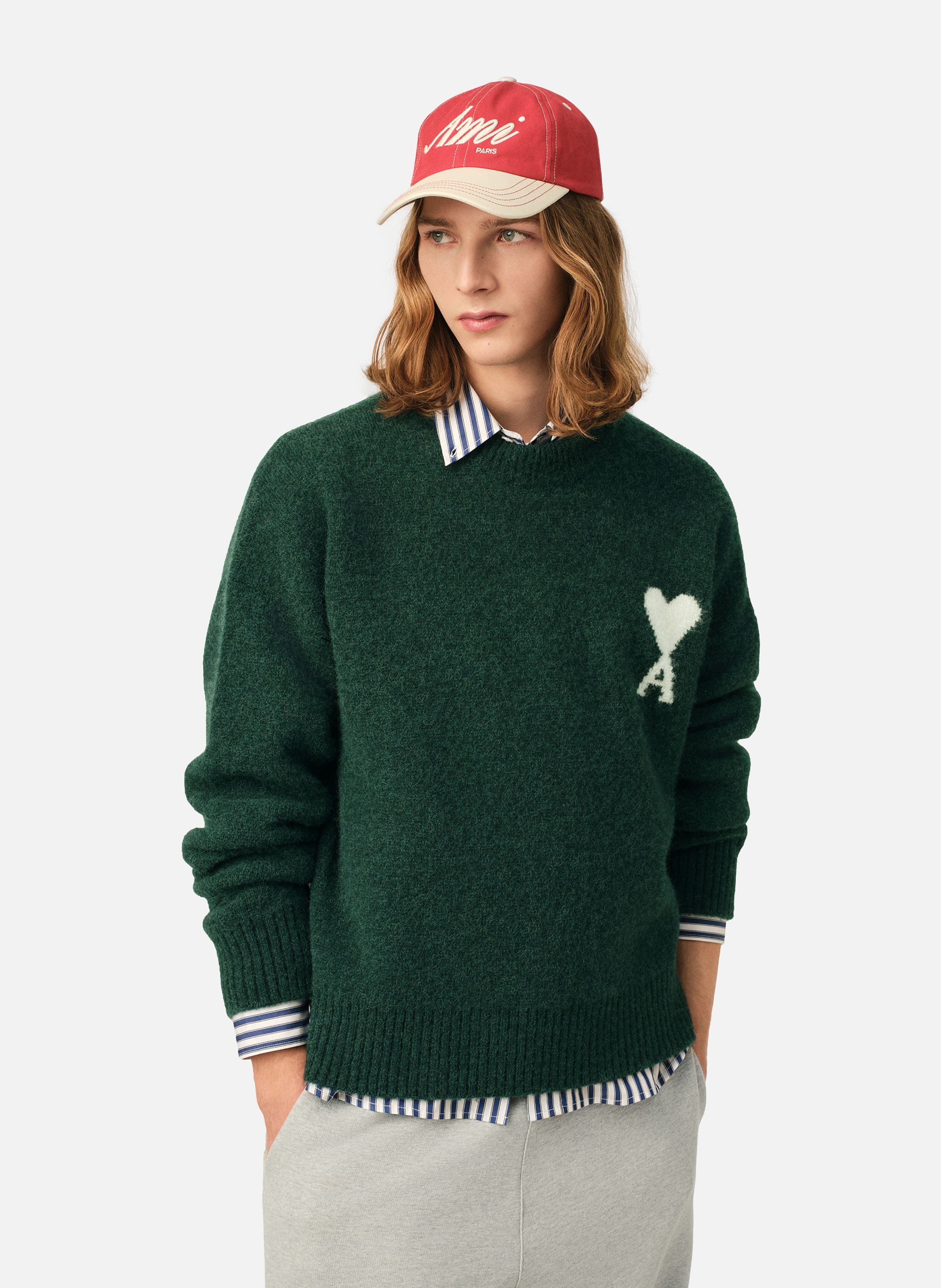 Pull unisexe en alpaga ami de coeur AMI PARIS Vert