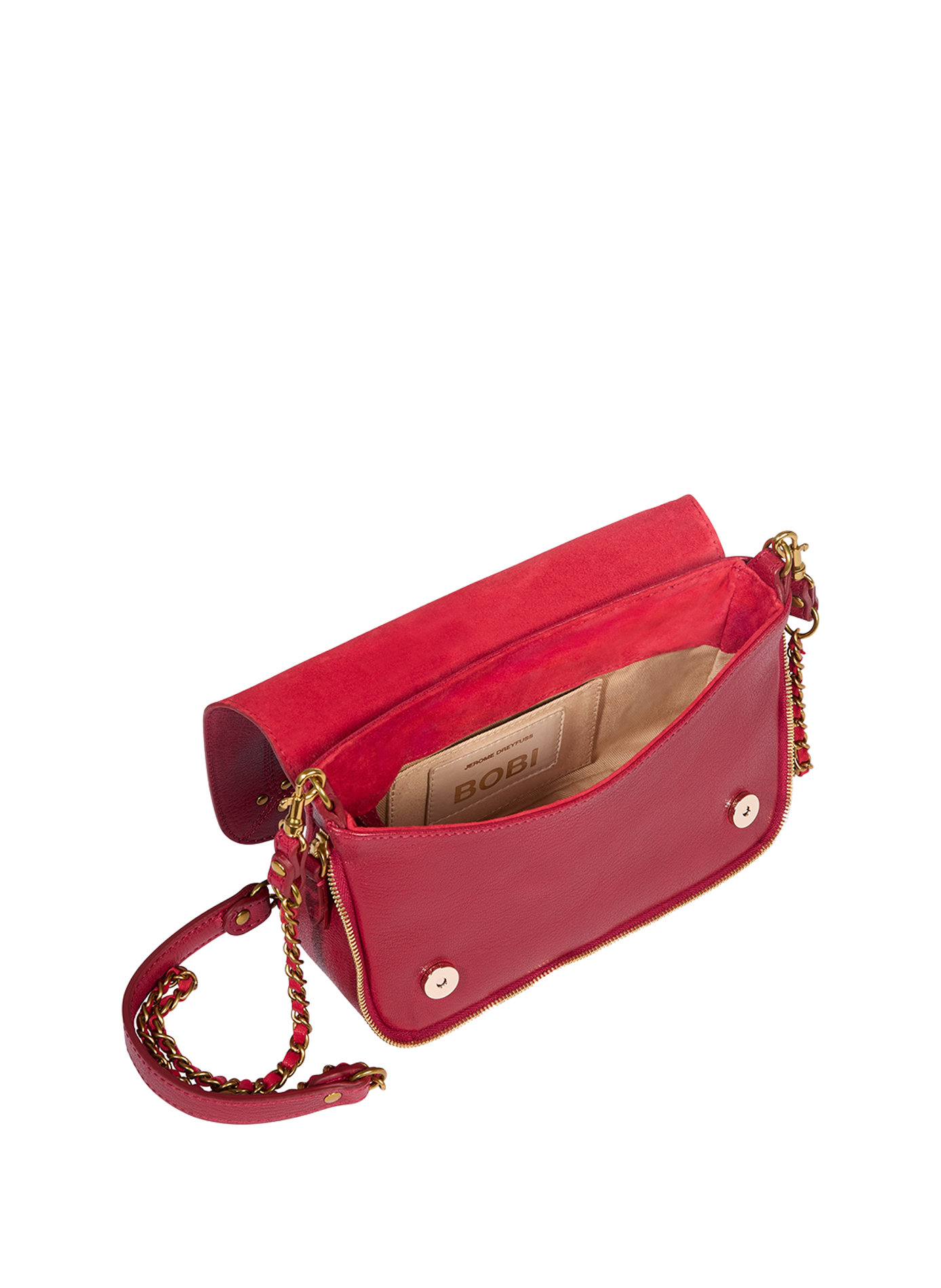 Sac épaule grainé en coton JÉRÔME DREYFUSS Rouge