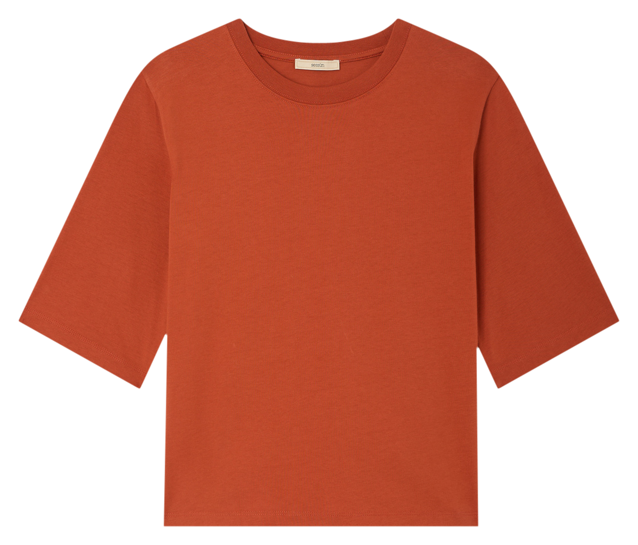 Tee-shirt ample à col rond en coton serge SESSUN Rouge