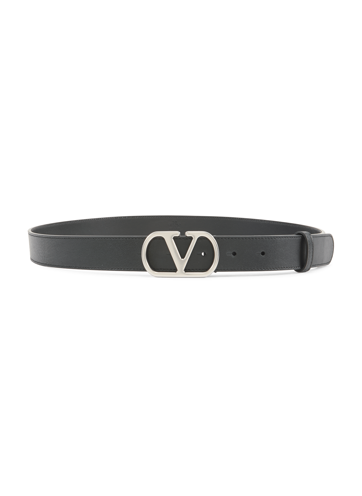 Calf leather logo belt VALENTINO Black