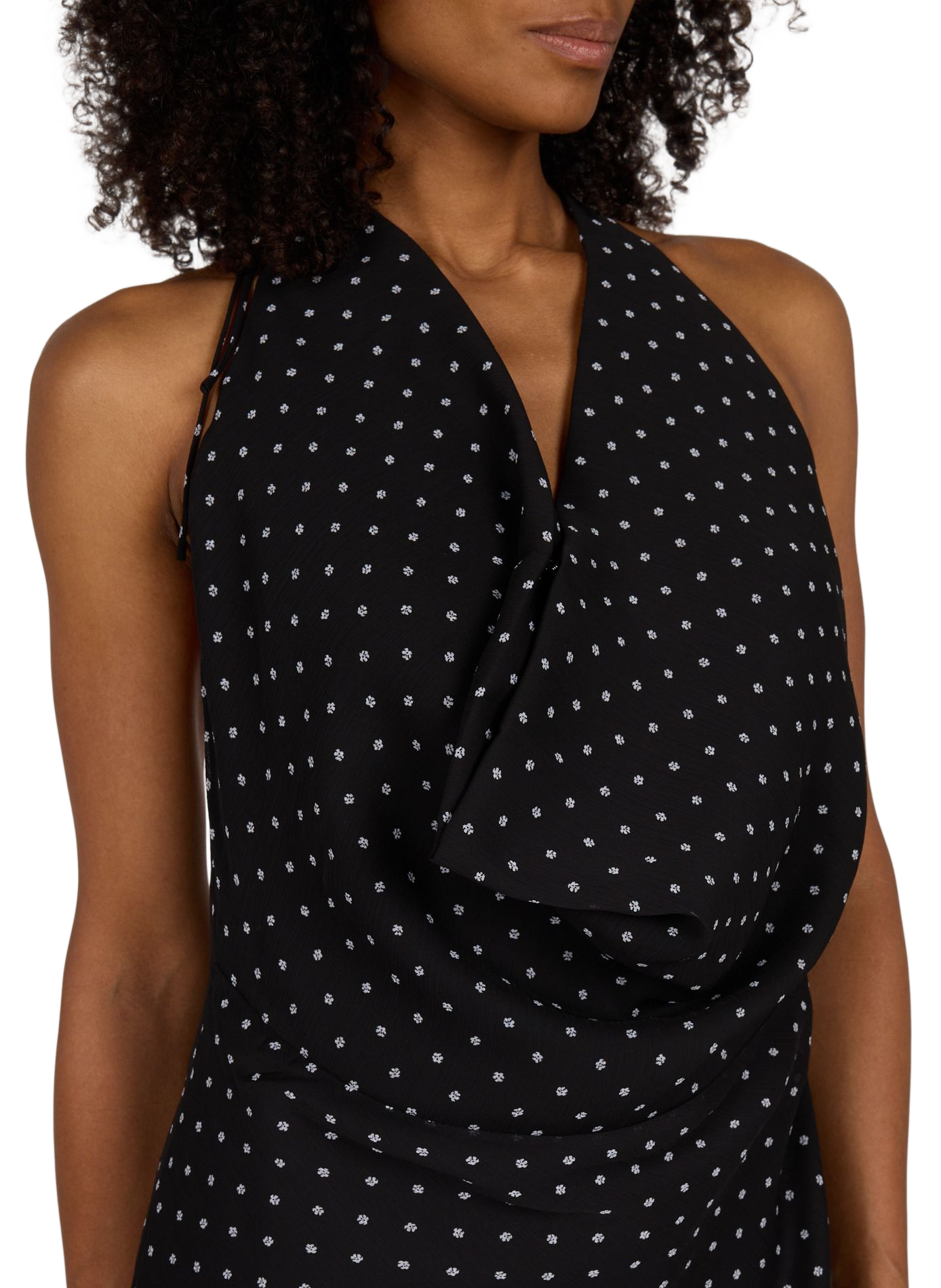Sleeveless Floral Dress ROTATE Black