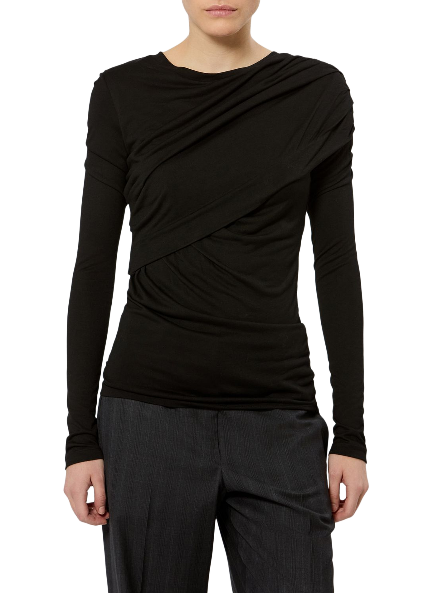 Top in drapiertem Jersey ISABEL MARANT Schwarz