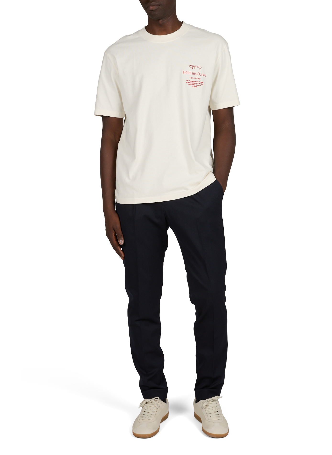 T-shirt with chest embroidery in blended cotton MINIMUM White