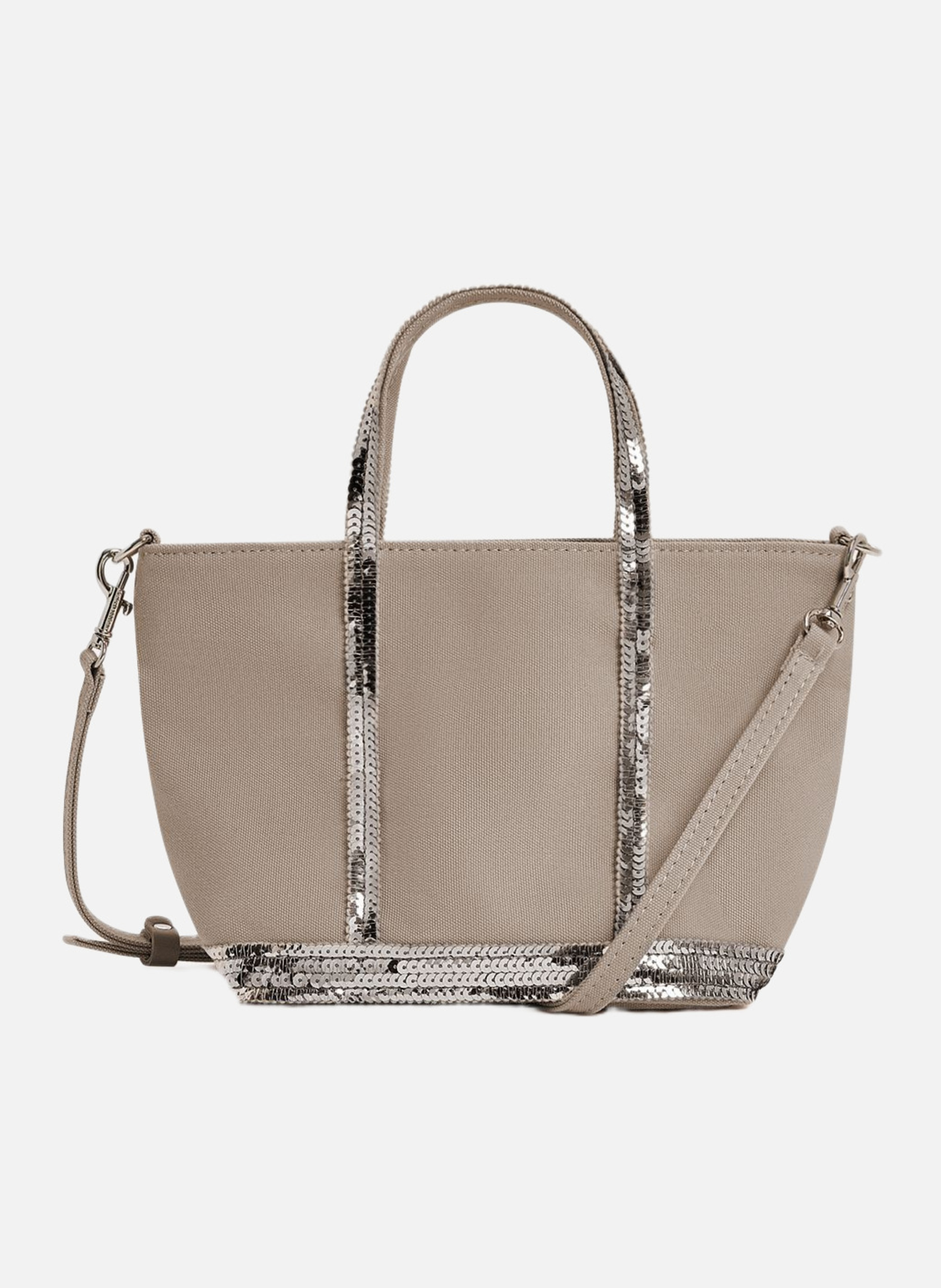 Cabas xs zippé en toile  Zinc