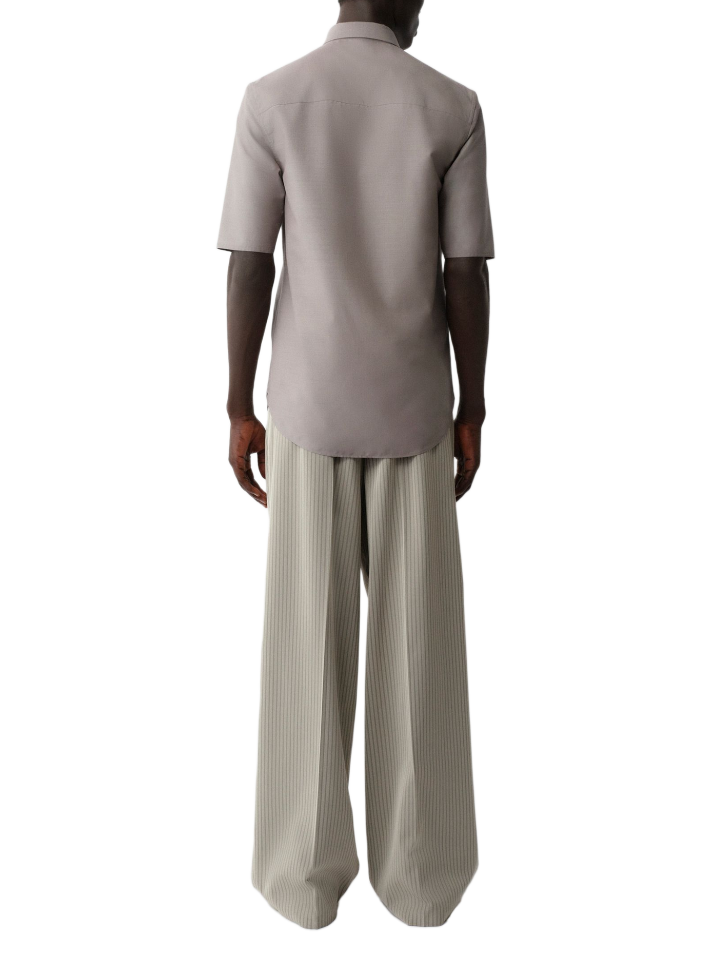 Slim fit Juan shirt in wool and silk CALVIN KLEIN COLLECTION Grey