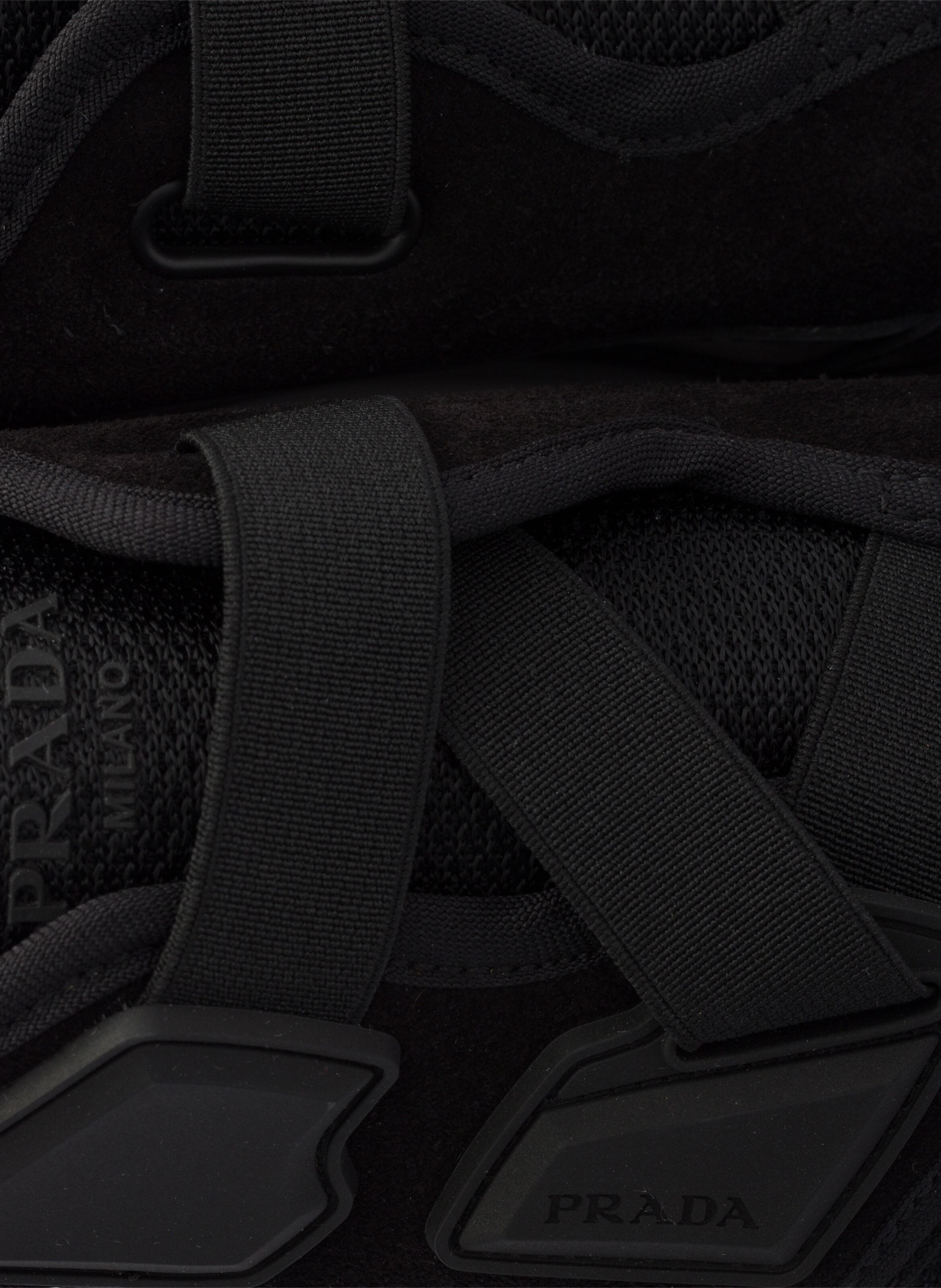 Sneakers speedrock en mesh technique et cuir PRADA Noir