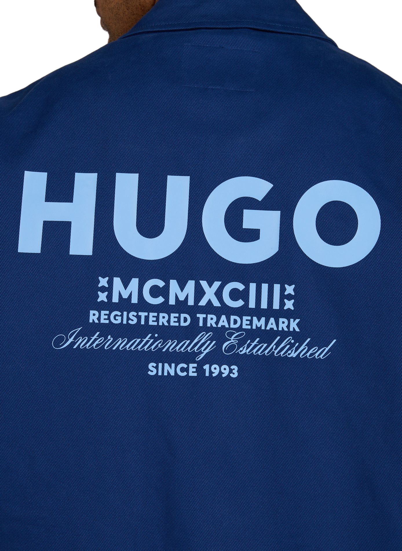 Gedrukte katoenen jas HUGO BLUE Blauw