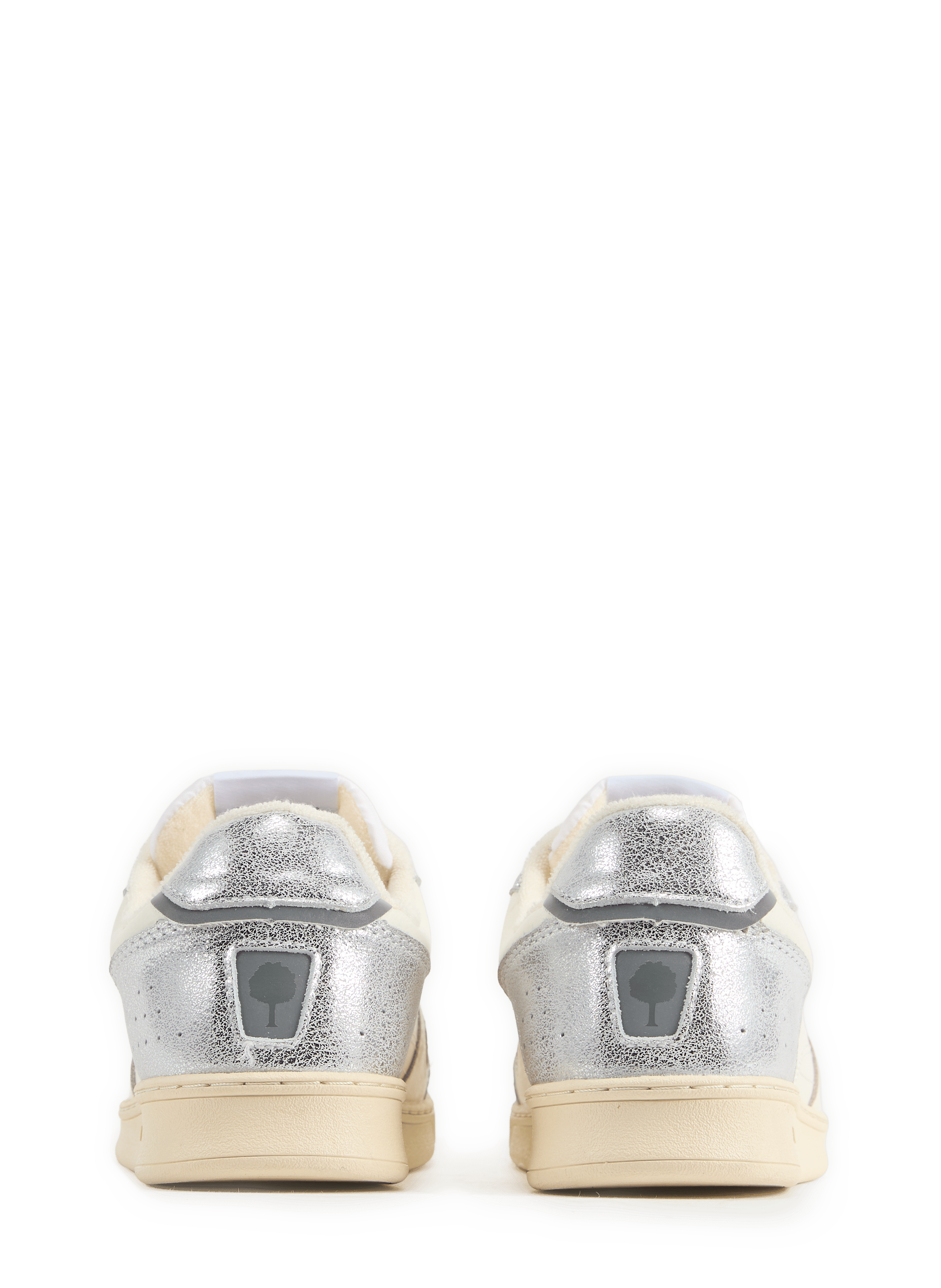 Mixed leather low-top sneakers FAGUO White