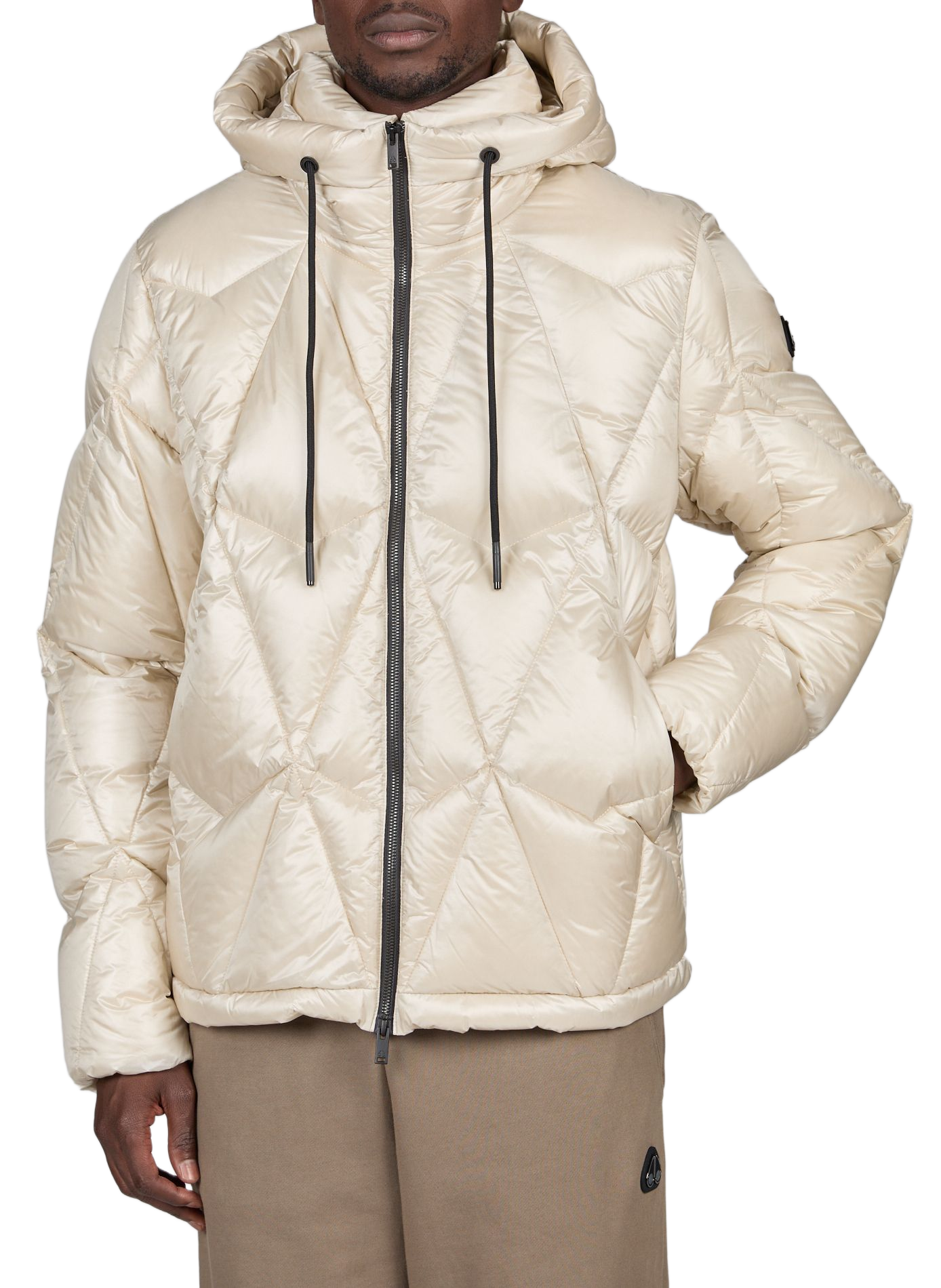 Doudoune à capuche droite unie MOOSE KNUCKLES Beige