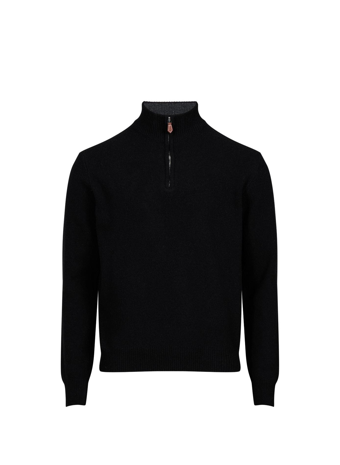 Zippered wool blend sweater. 1789 CALA Black