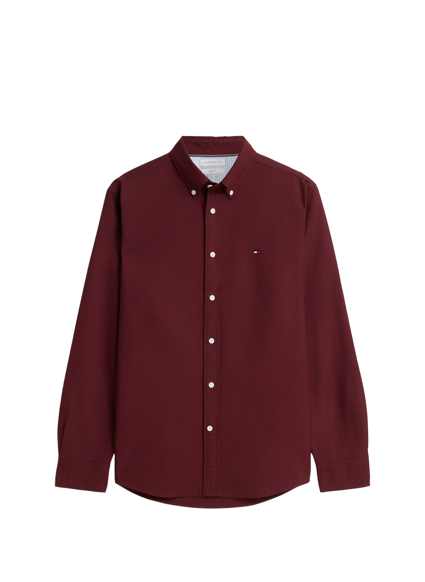 Katoenen overhemd  Burgundy   burgundy solid