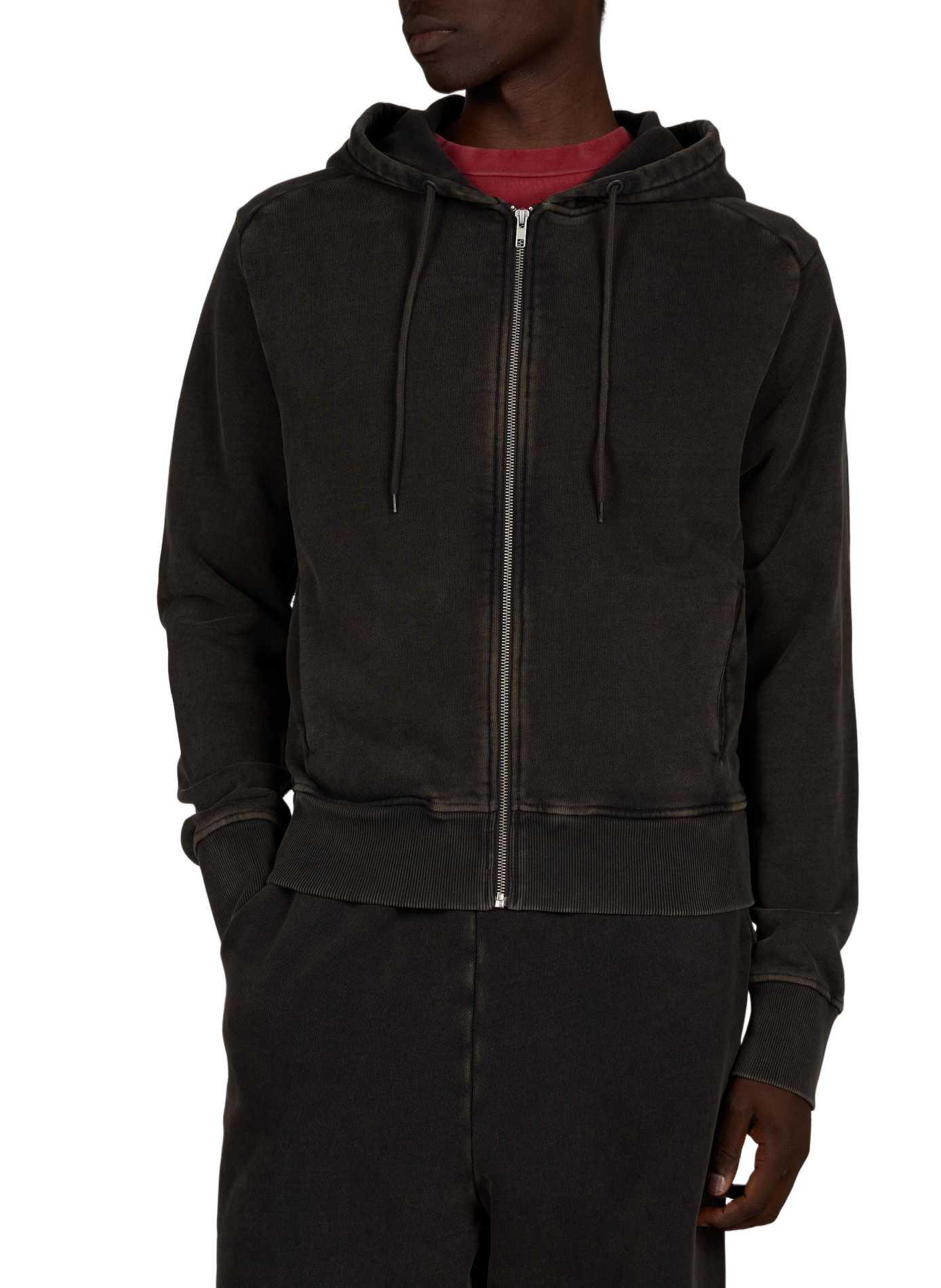 Straight zip-up cotton sweatshirt ENTIRE STUDIOS Black
