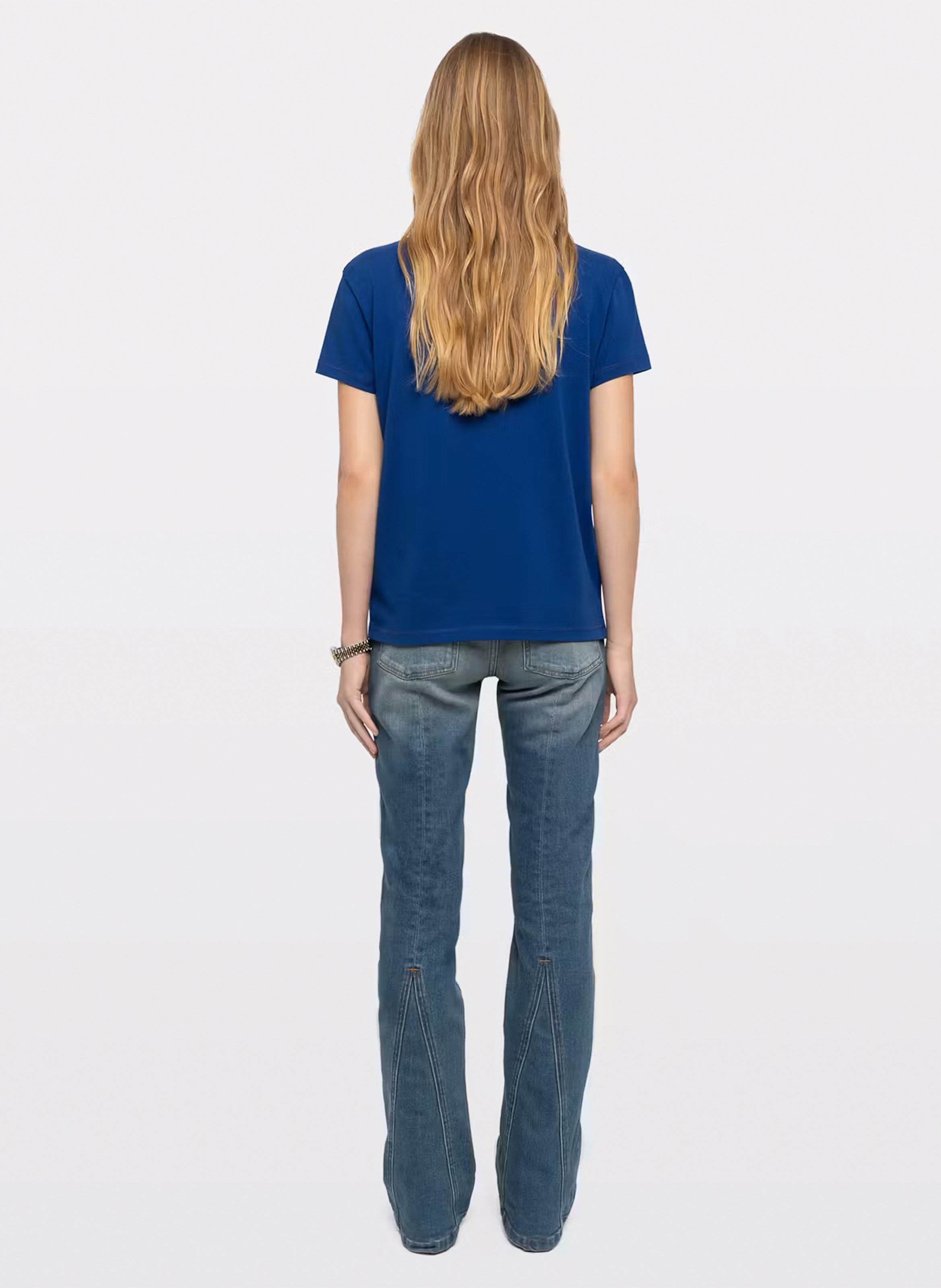 Recht T-shirt met ronde hals en Walk-zeefdruk ZADIG&VOLTAIRE Blauw