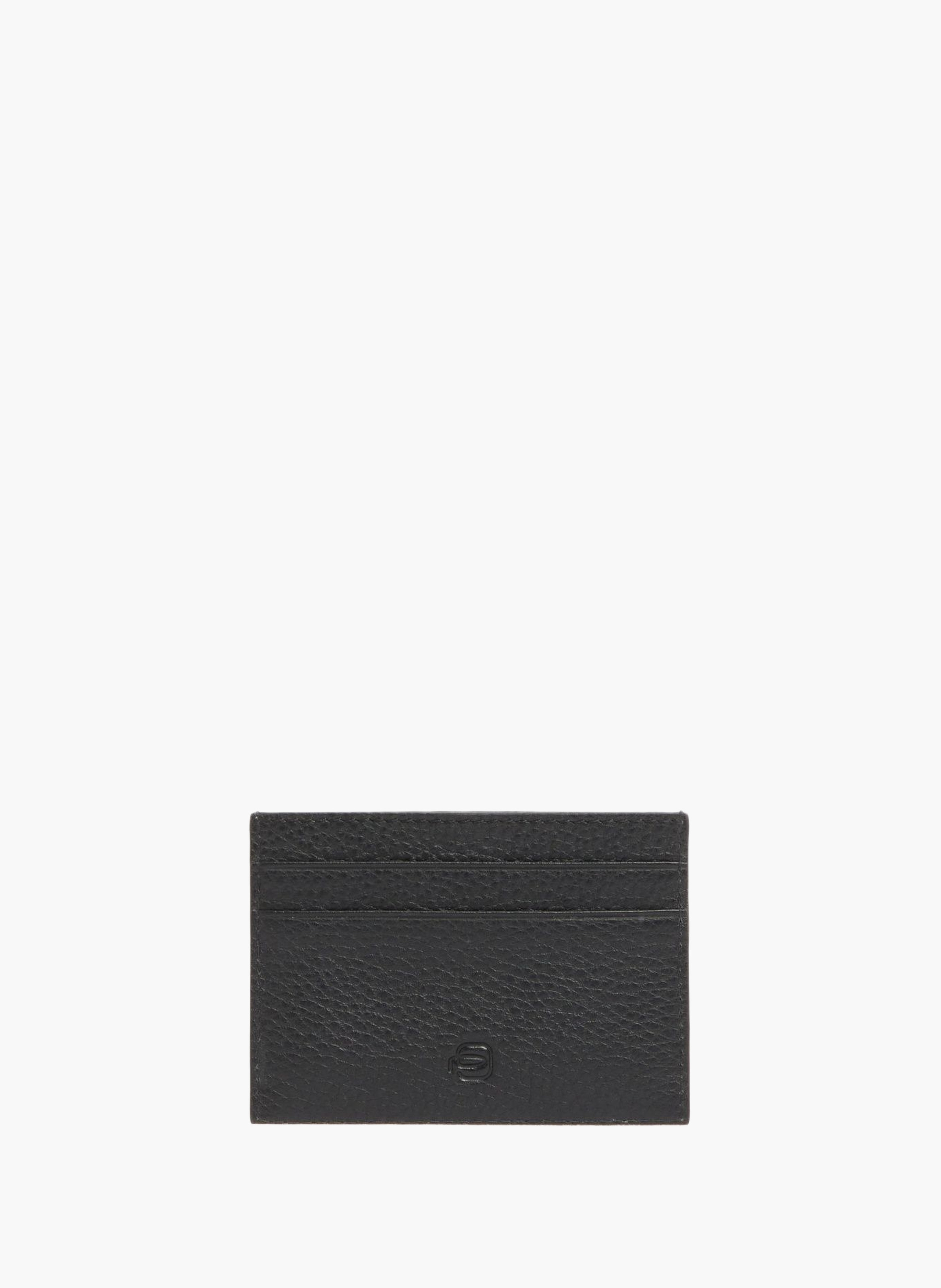 Creditcardhouder voor heren van dun leer PIQUADRO Zwart