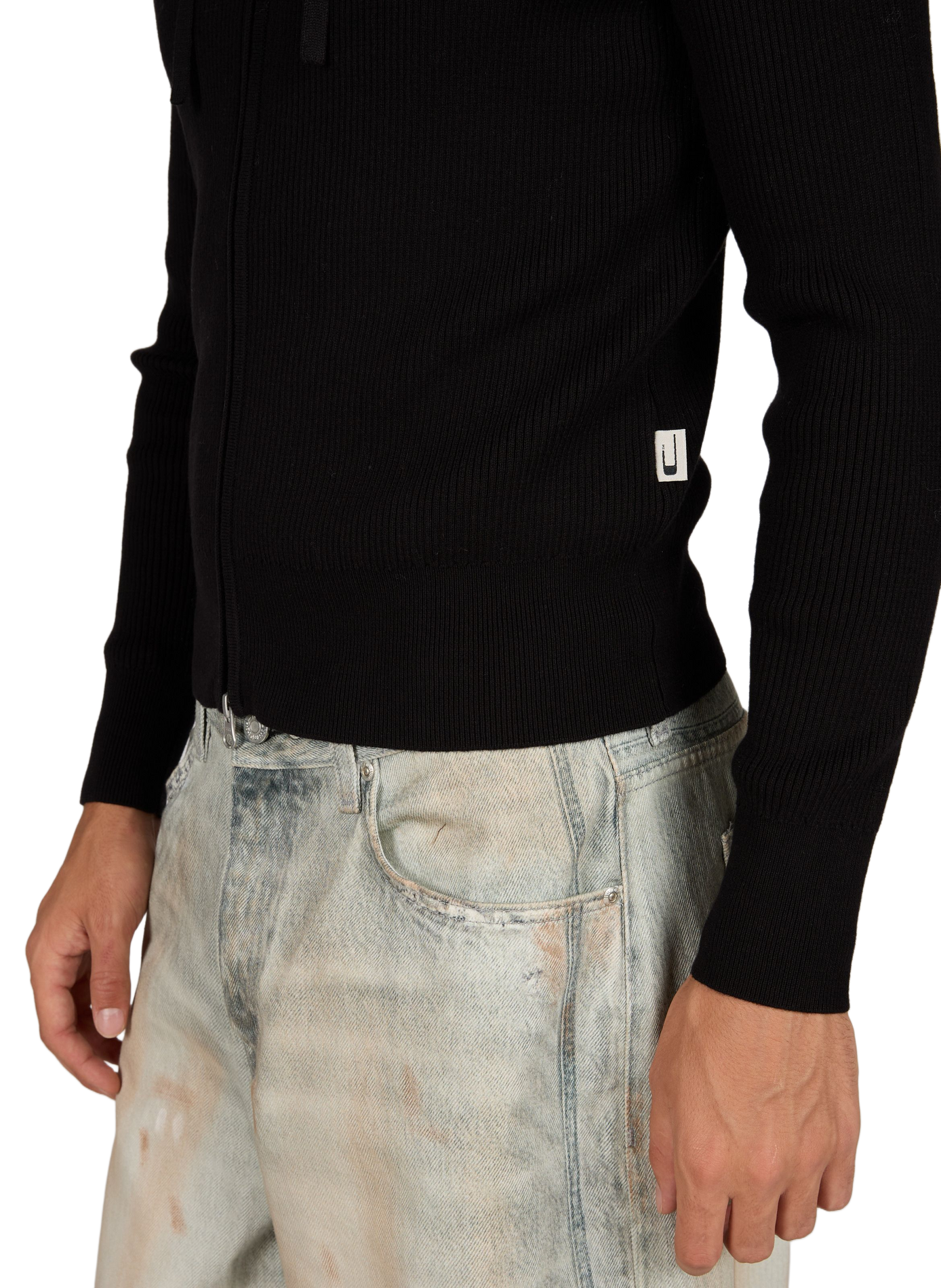 Gerader Kapuzenpullover aus Baumwolle CARRER Schwarz