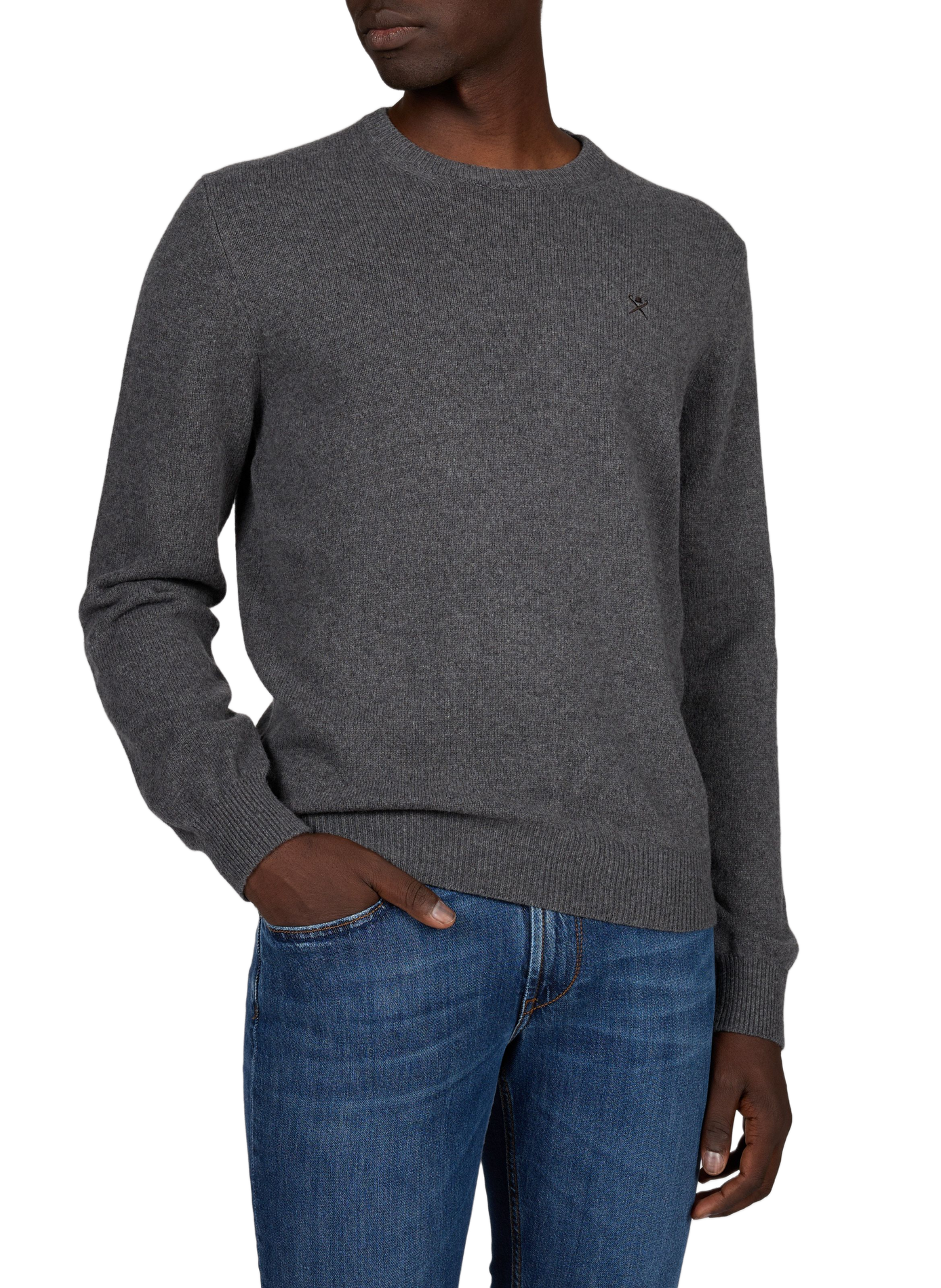 Straight wool jumper | Grey HACKETT Men