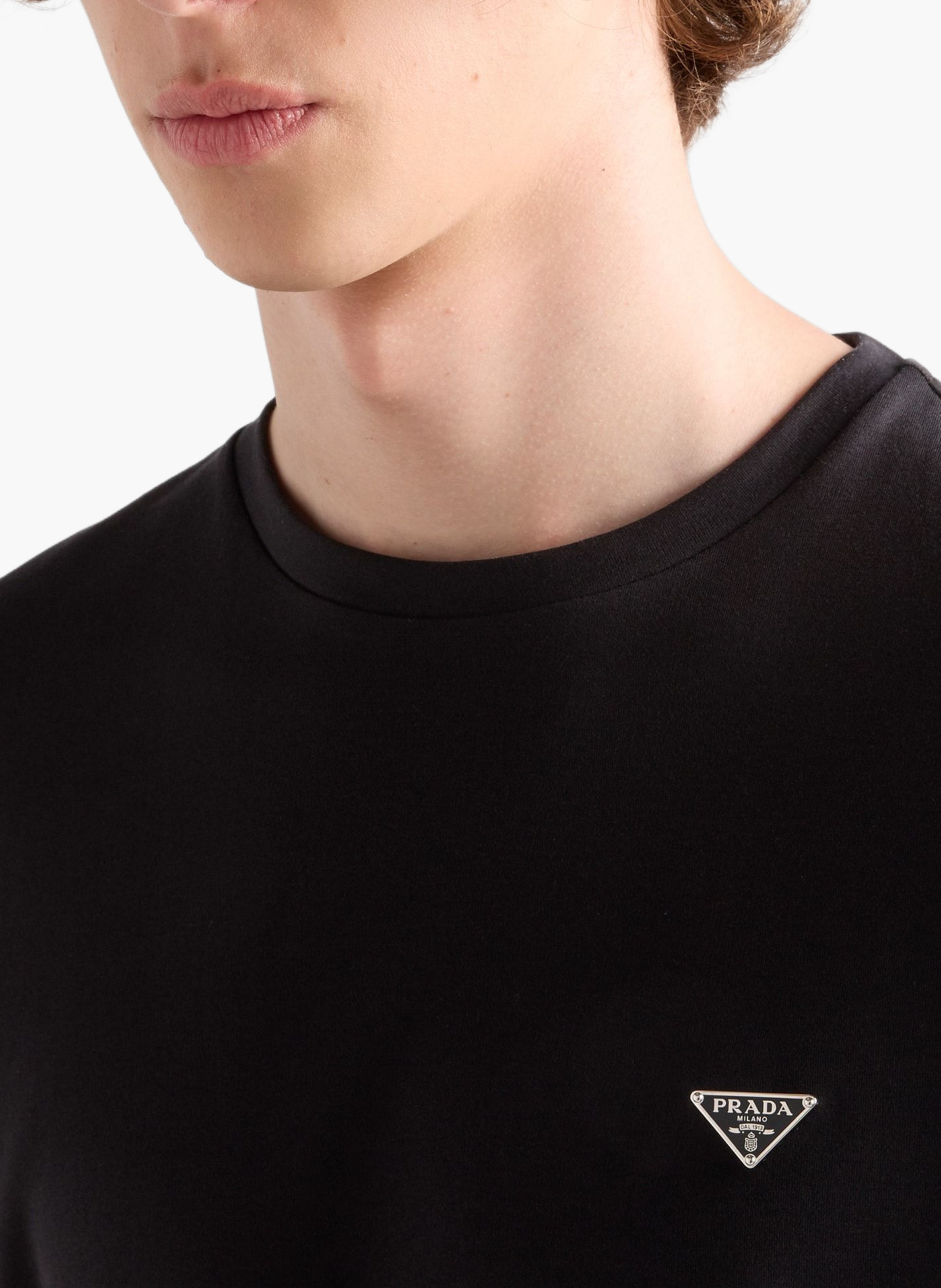 T-shirt en coton PRADA Noir