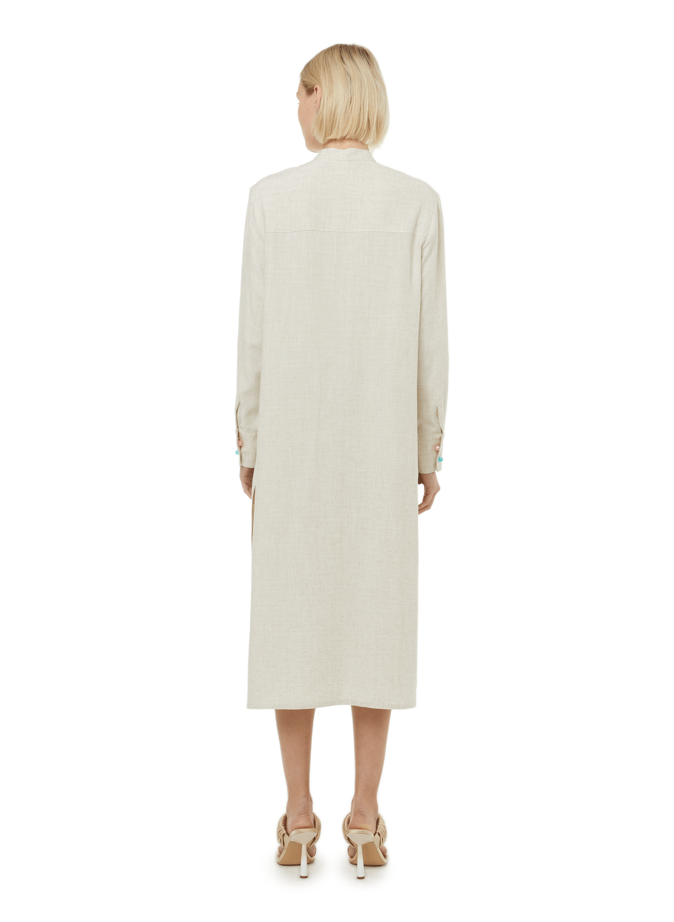 Robe Caftan en coton et lin BENJAMIN BENMOYAL Beige