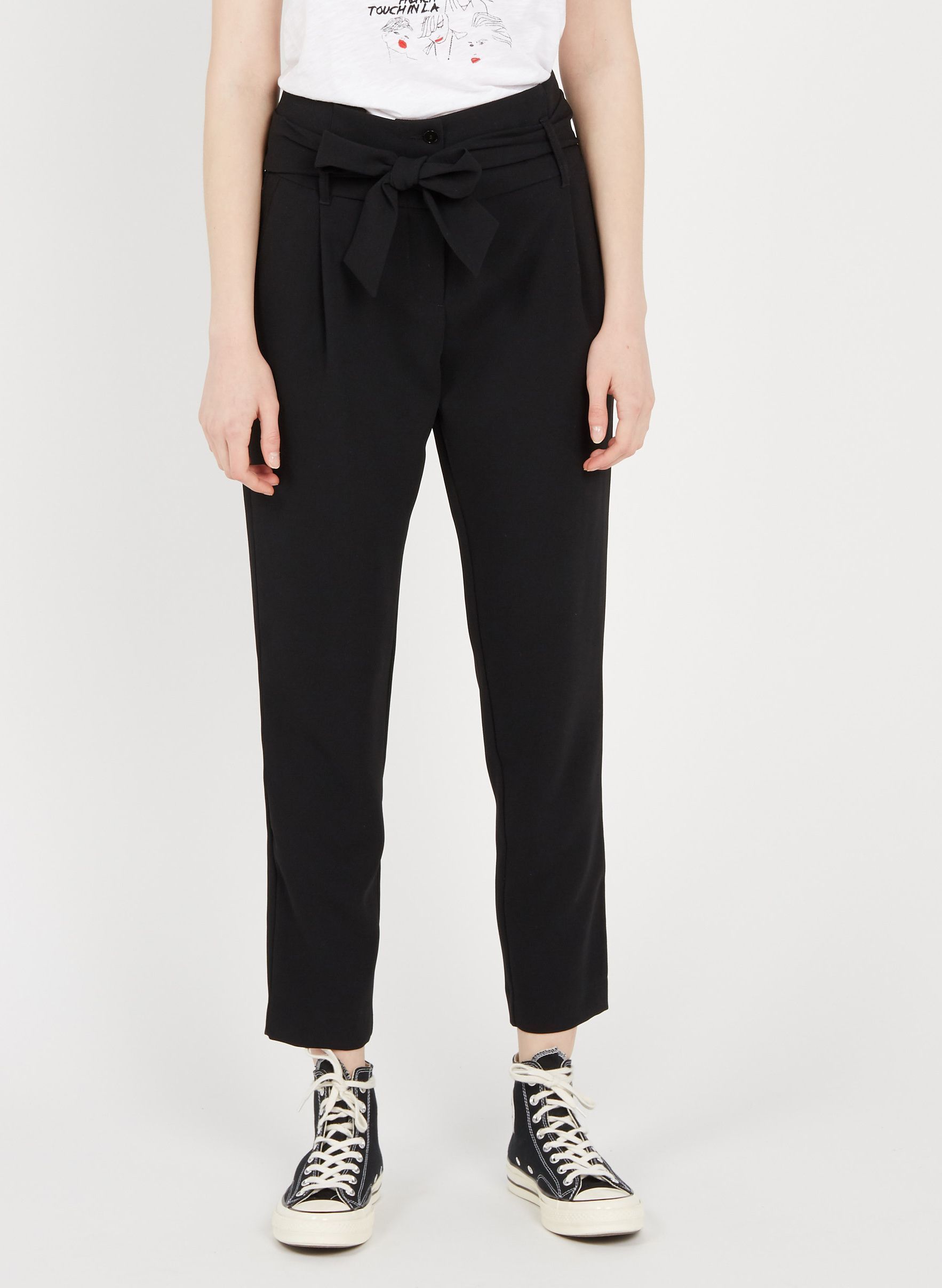 Pantalon en discount crepe noir femme