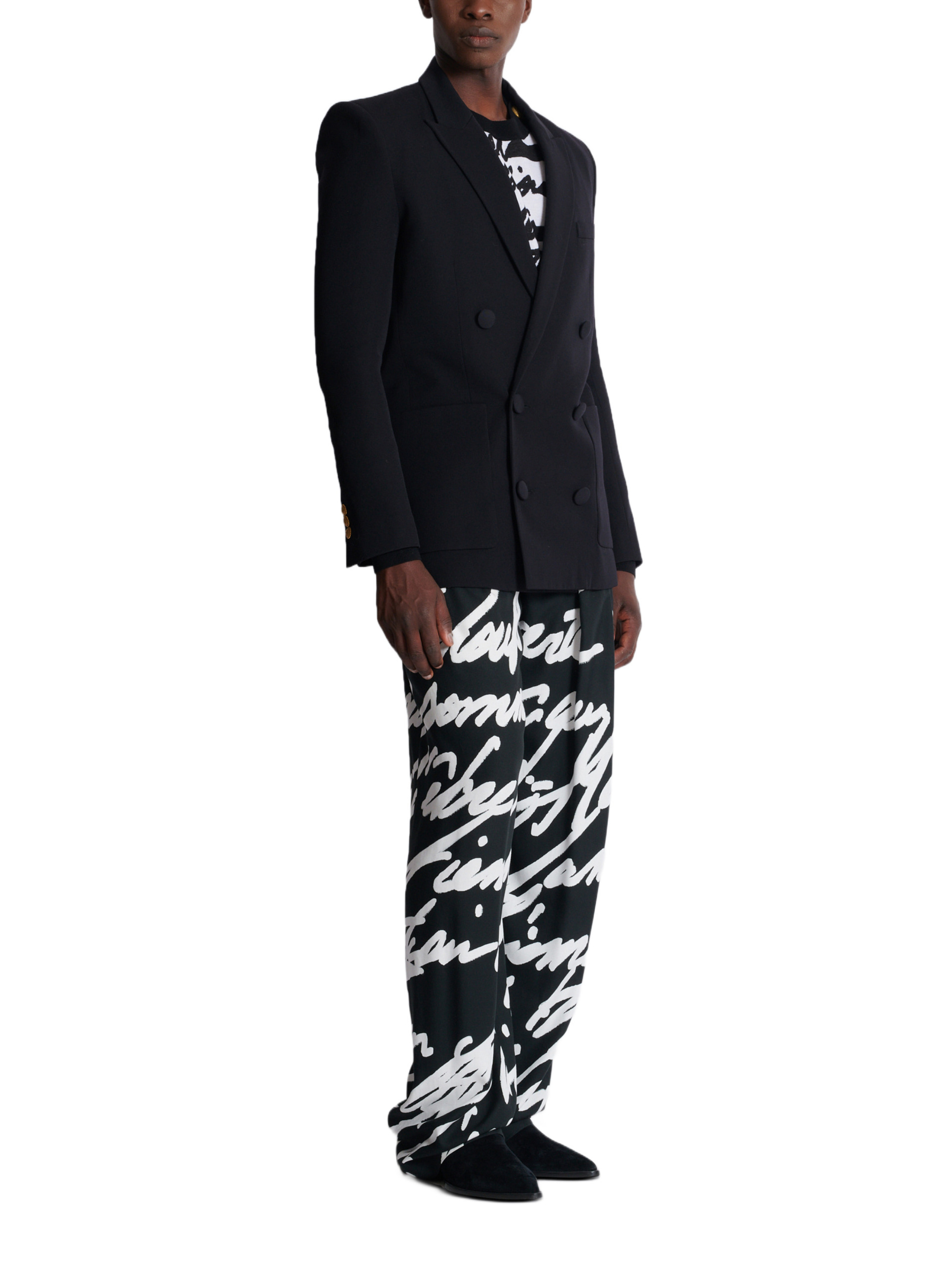 Blazer en grain de poudre BALMAIN Noir