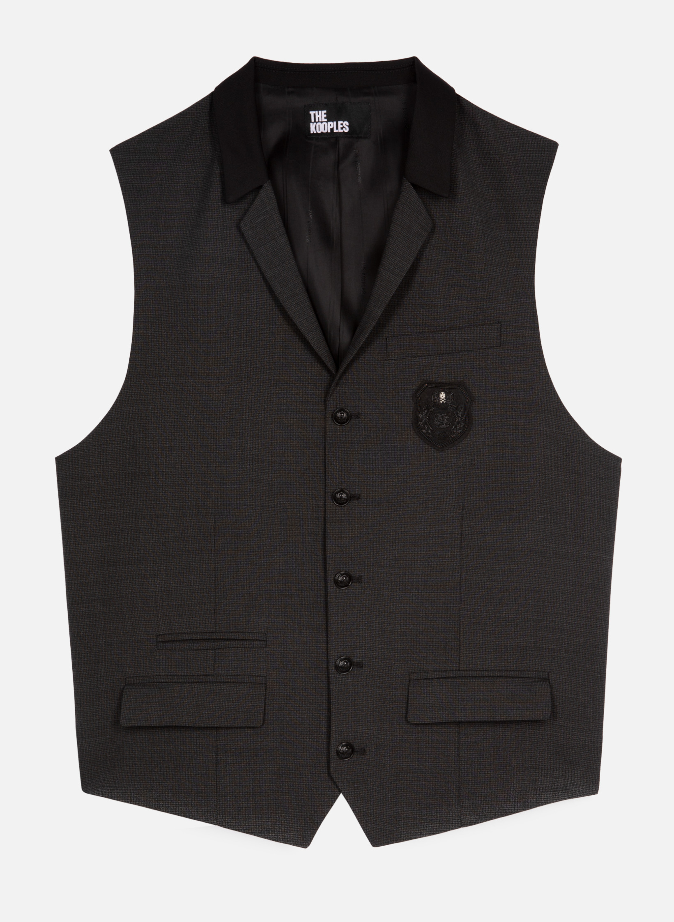 Gilet de costume en laine mélangée micro carreaux THE KOOPLES 