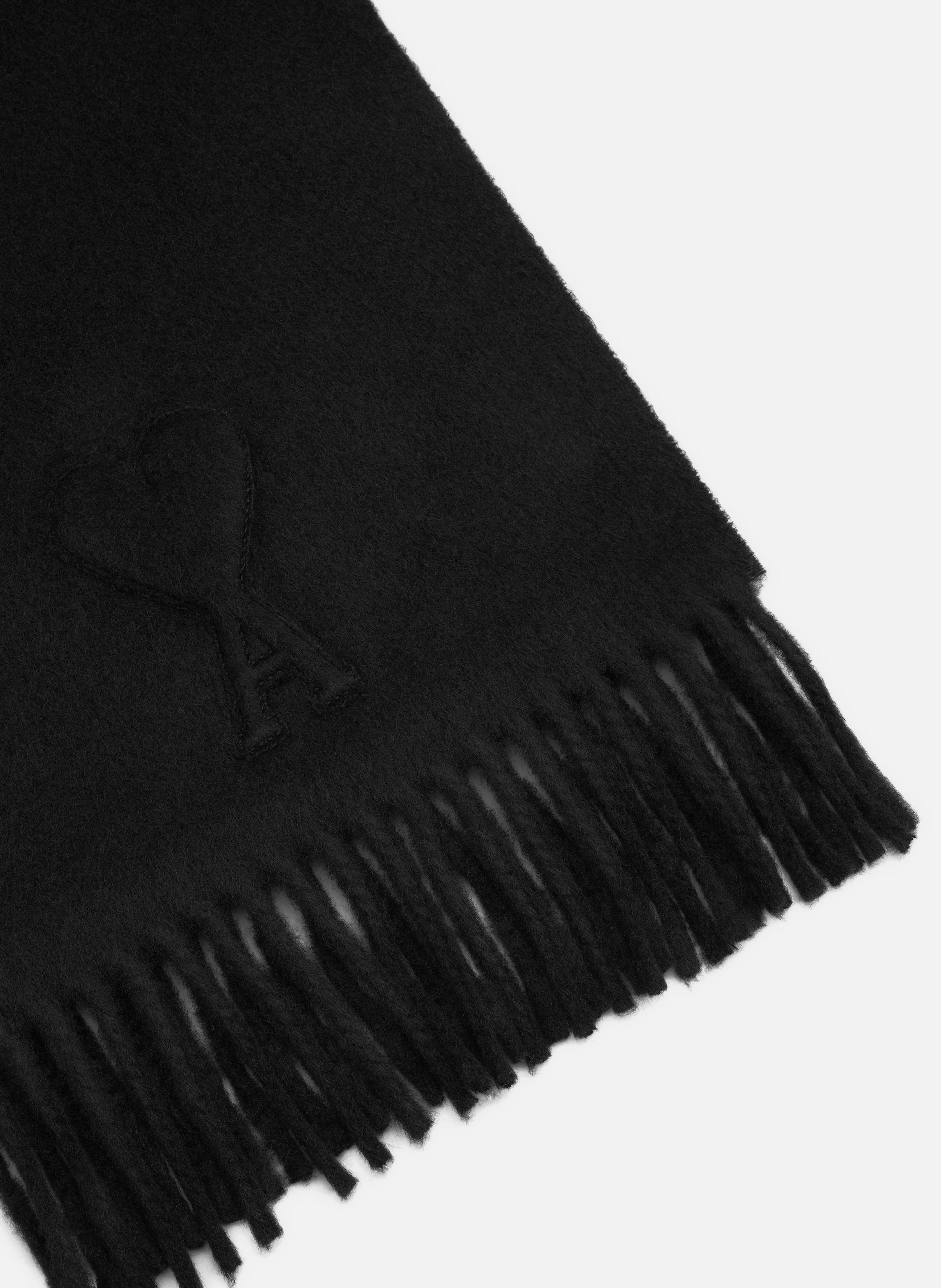 Echarpe ami de coeur en laine unisexe AMI PARIS Gris