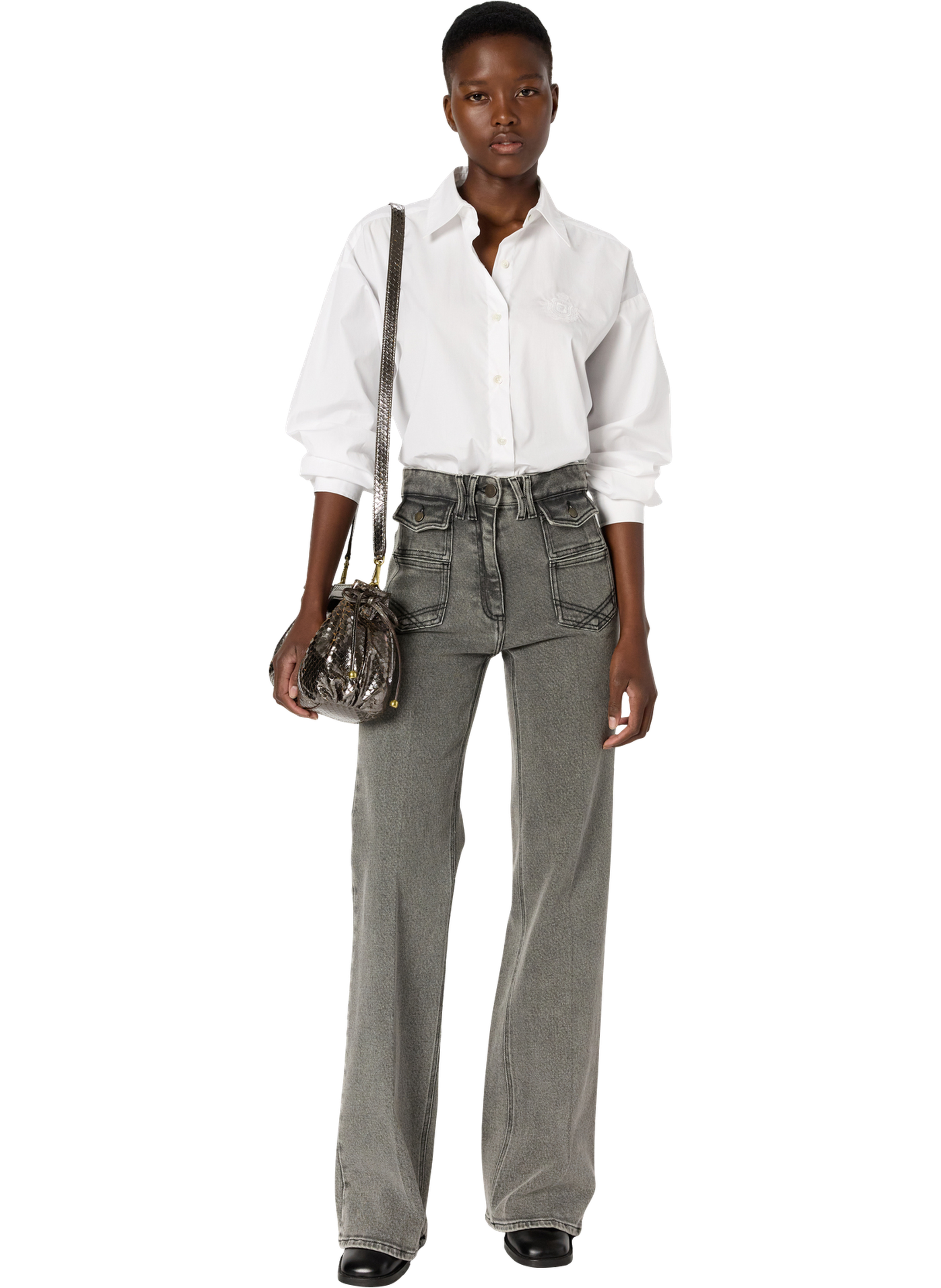 Chemise à blason en coton - alix GERARD DAREL Blanc