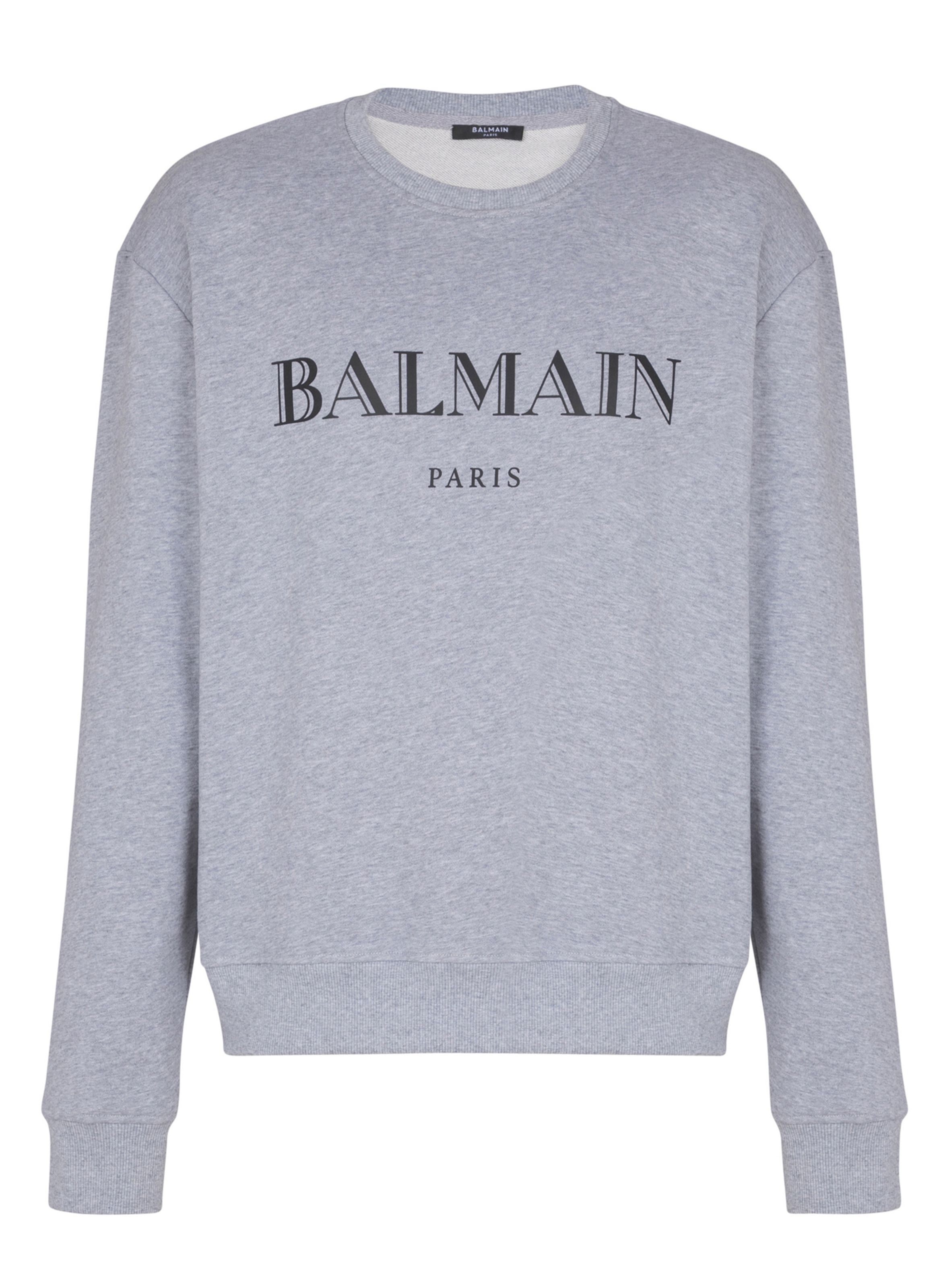Sweat-shirt avec imprimé balmain BALMAIN Gris