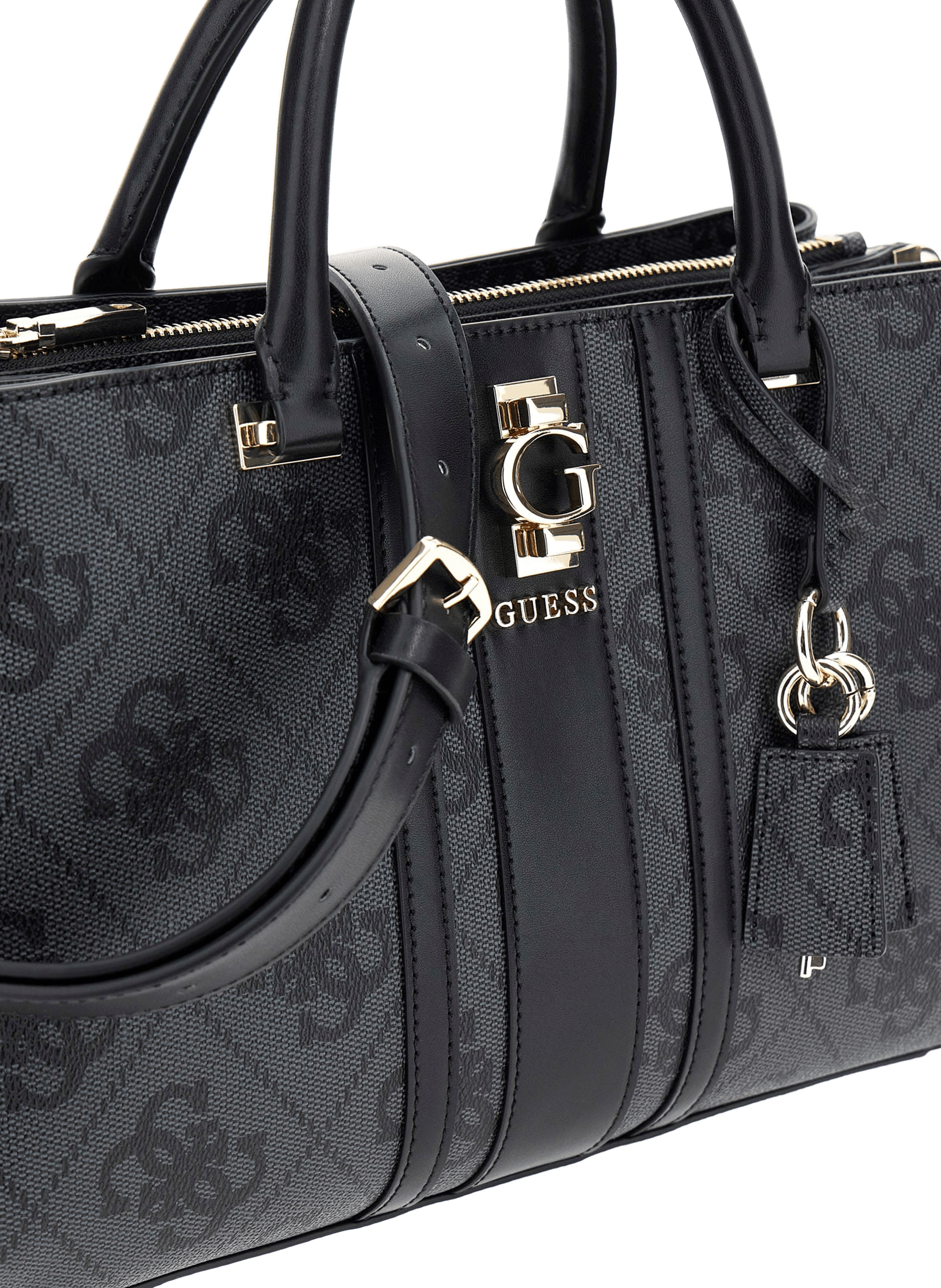 Handbag with logo GUESS Grey